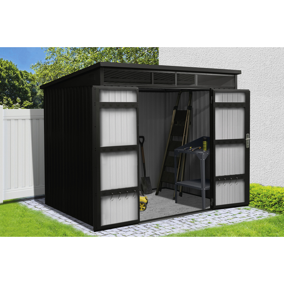 Mr. GARDENER Gerätehaus, Stahl, Pultdach, 3.99m² hagebau.de