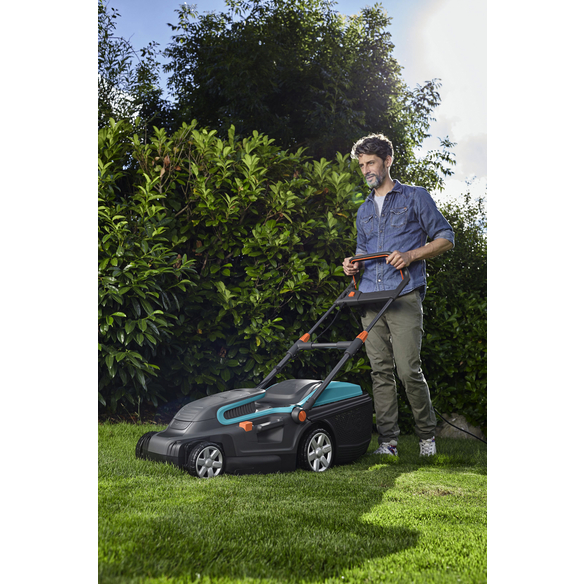 GARDENA ElektroRasenmäher, Schnittbreite 42 cm, 45 l Fangkorb hagebau.de