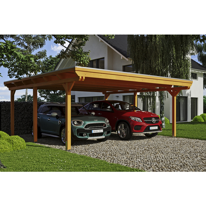 Germany product data sample: Carport »Emsland«, BxT: 613 x 604 cm, Firsthöhe: 248 cm, farbbehandelt