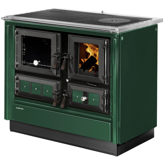Germany product data sample: Festbrennstoffherd »Rustico-90 2.0«, grün, Emaille, 7 kW