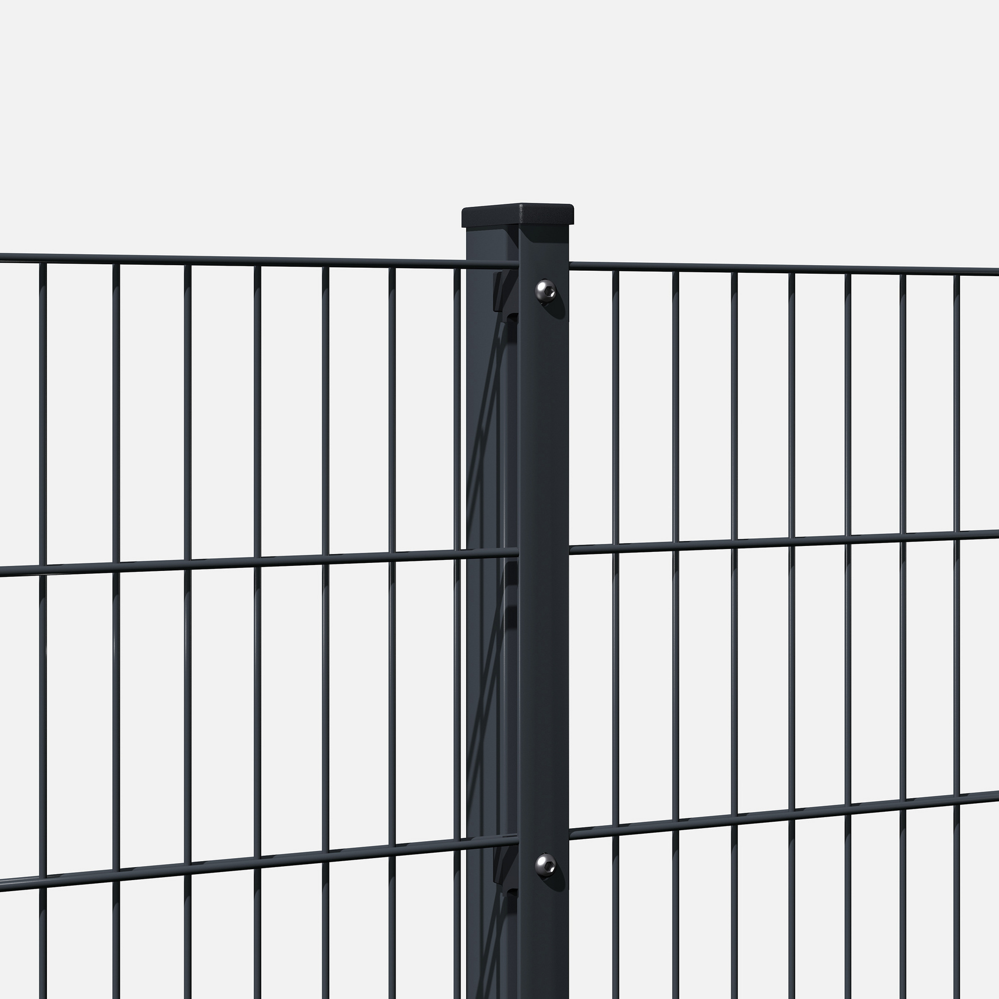 hadra Doppelstabmattenzaun, anthrazit, 6/5/6 mm, KomplettSet à 10 m