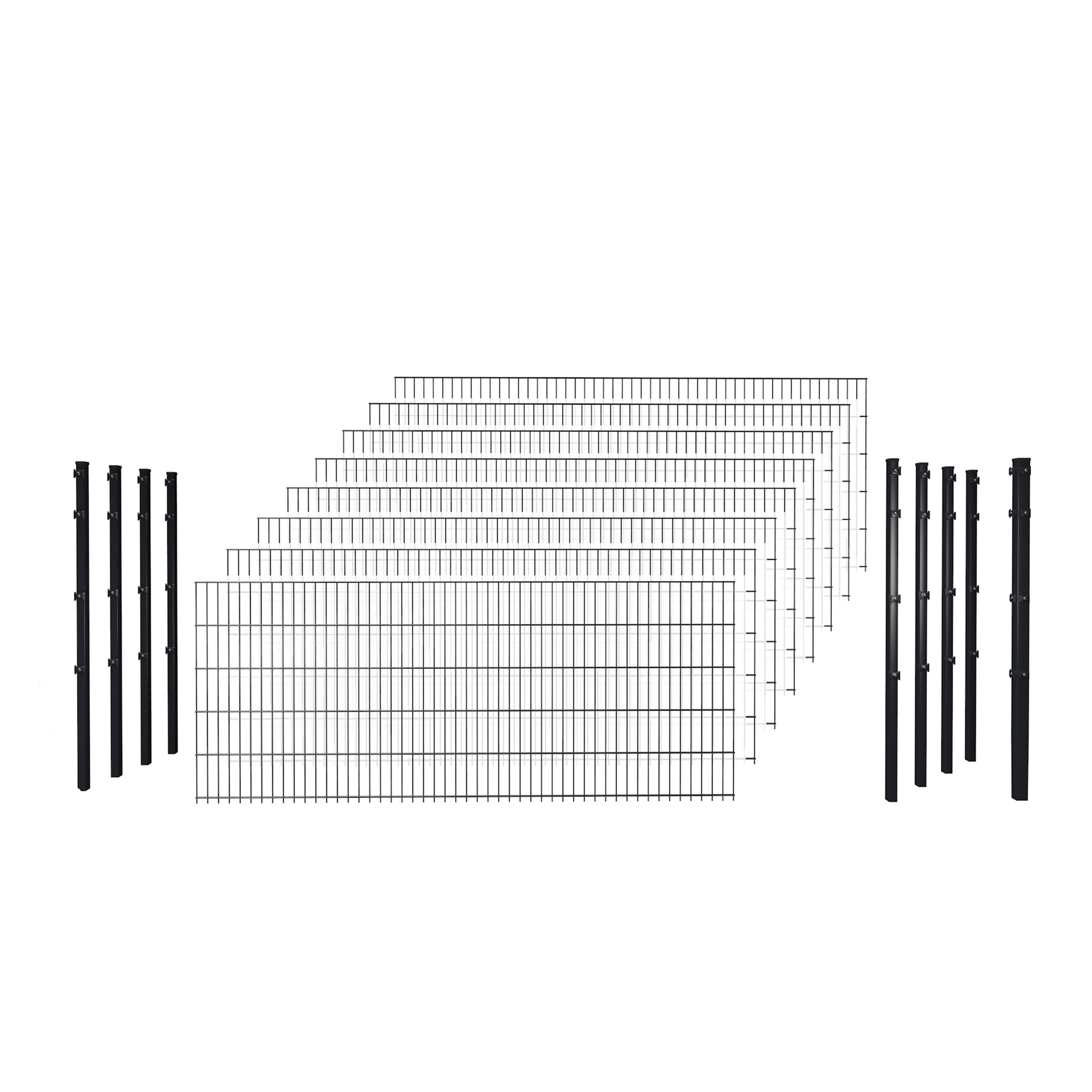 hadra Doppelstabmattenzaun, anthrazit, 8/6/8 mm, KomplettSet à 20 m