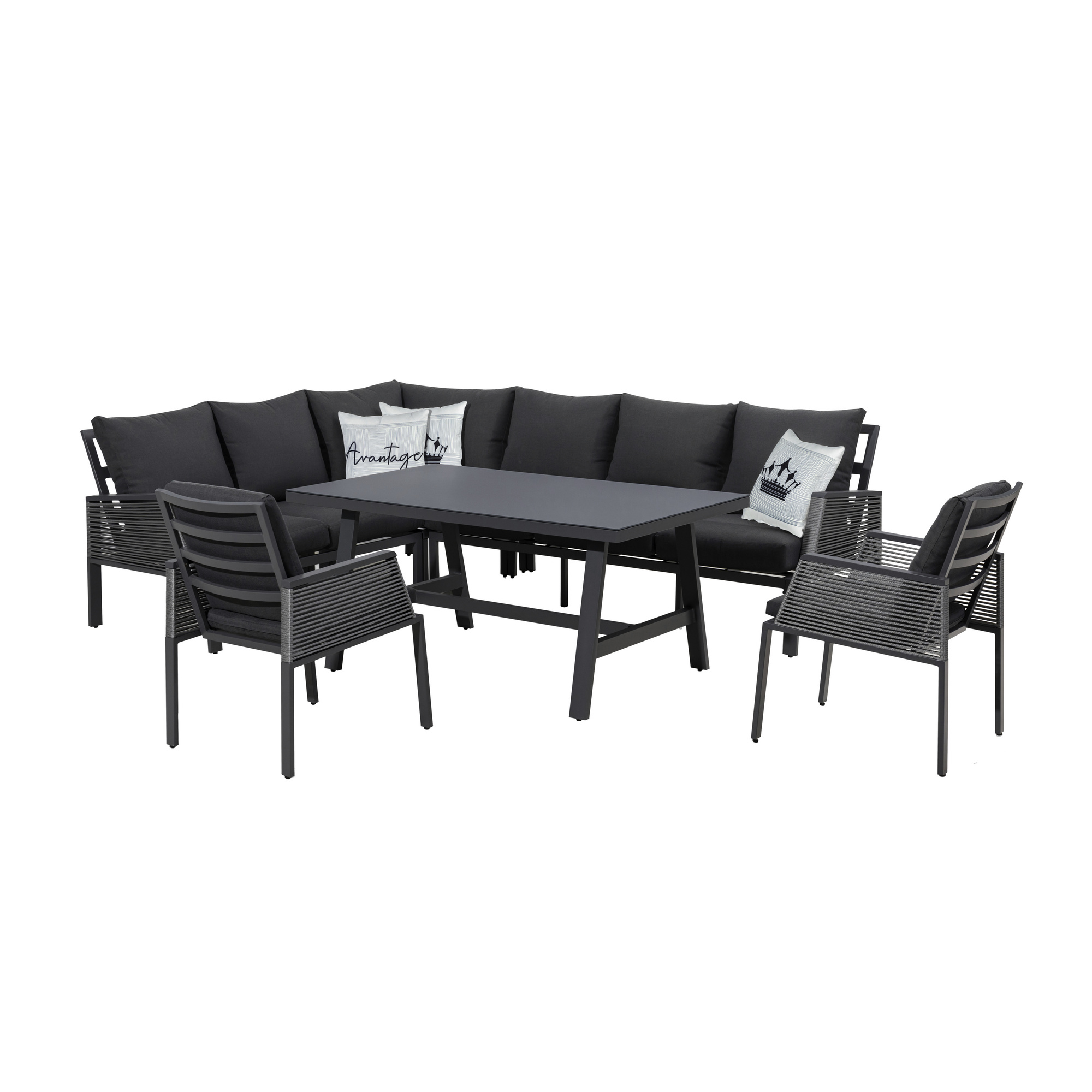 CASAYA Eckloungeset »Catagena«, 8 Sitzplätze, anthrazit hagebau.de