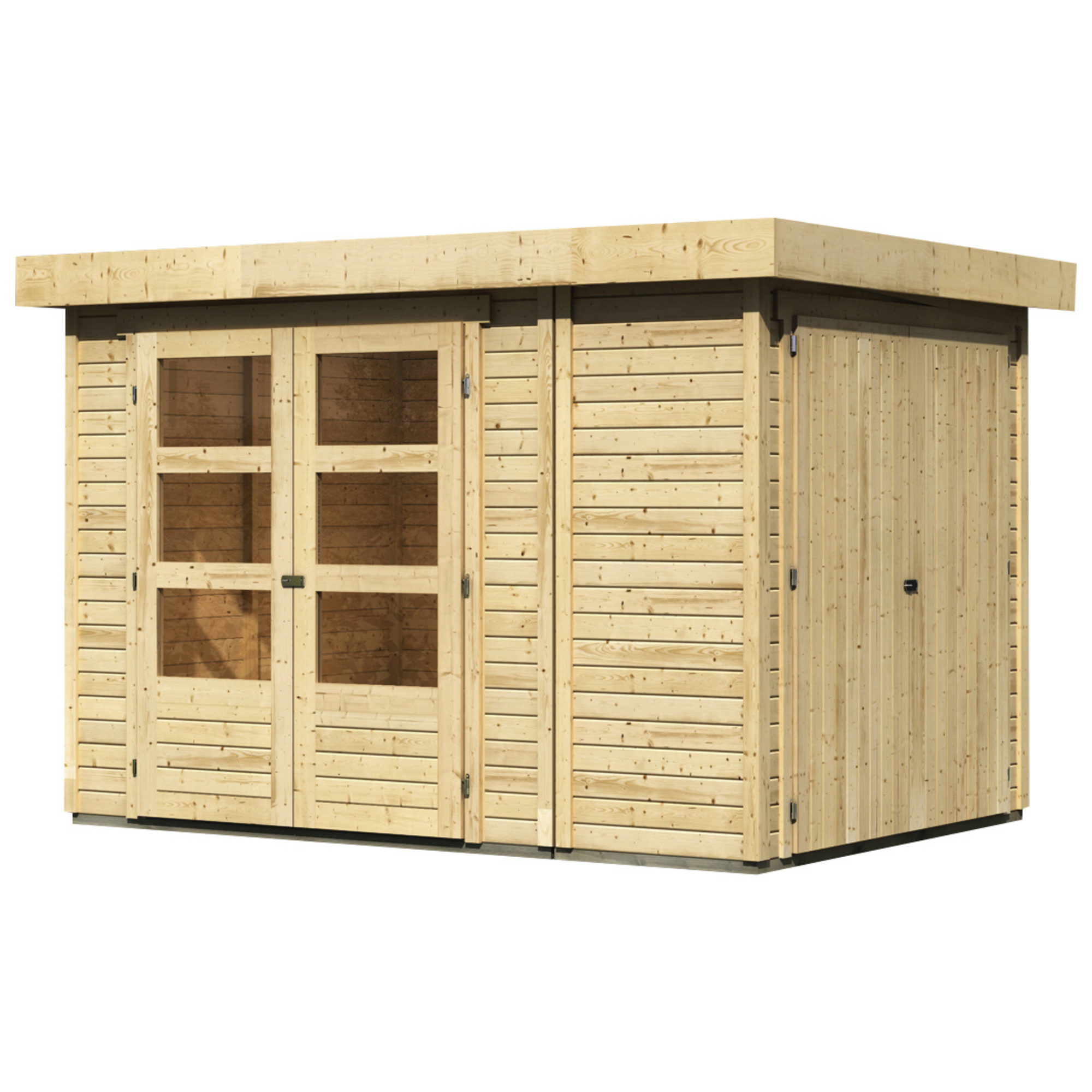 KARIBU Gartenhaus, BxT 317 x 238 cm (Aufstellmaße), Flachdach hagebau.de