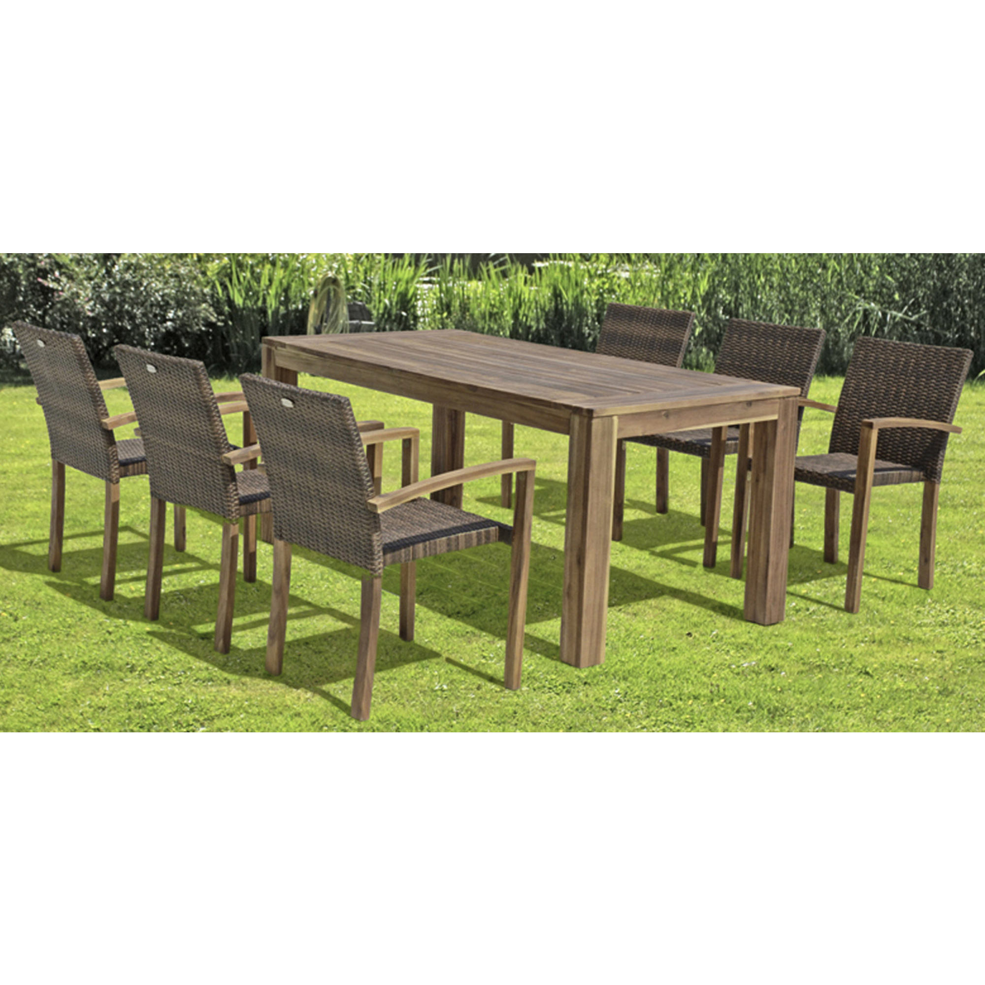 GARDEN PLEASURE Gartenmöbelset, 6 Sitzplätze, Akazienholz/Kunststoff