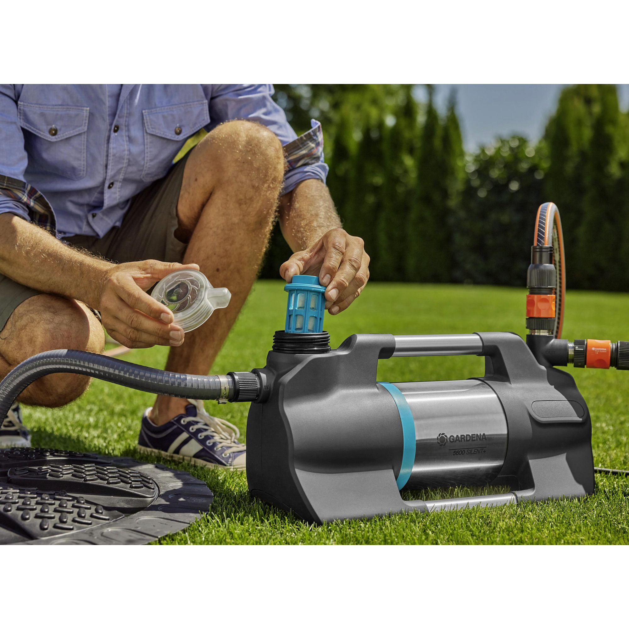 GARDENA Gartenpumpe »5600 Silent+«, 5600 l/h, Kabellänge 1,5 m