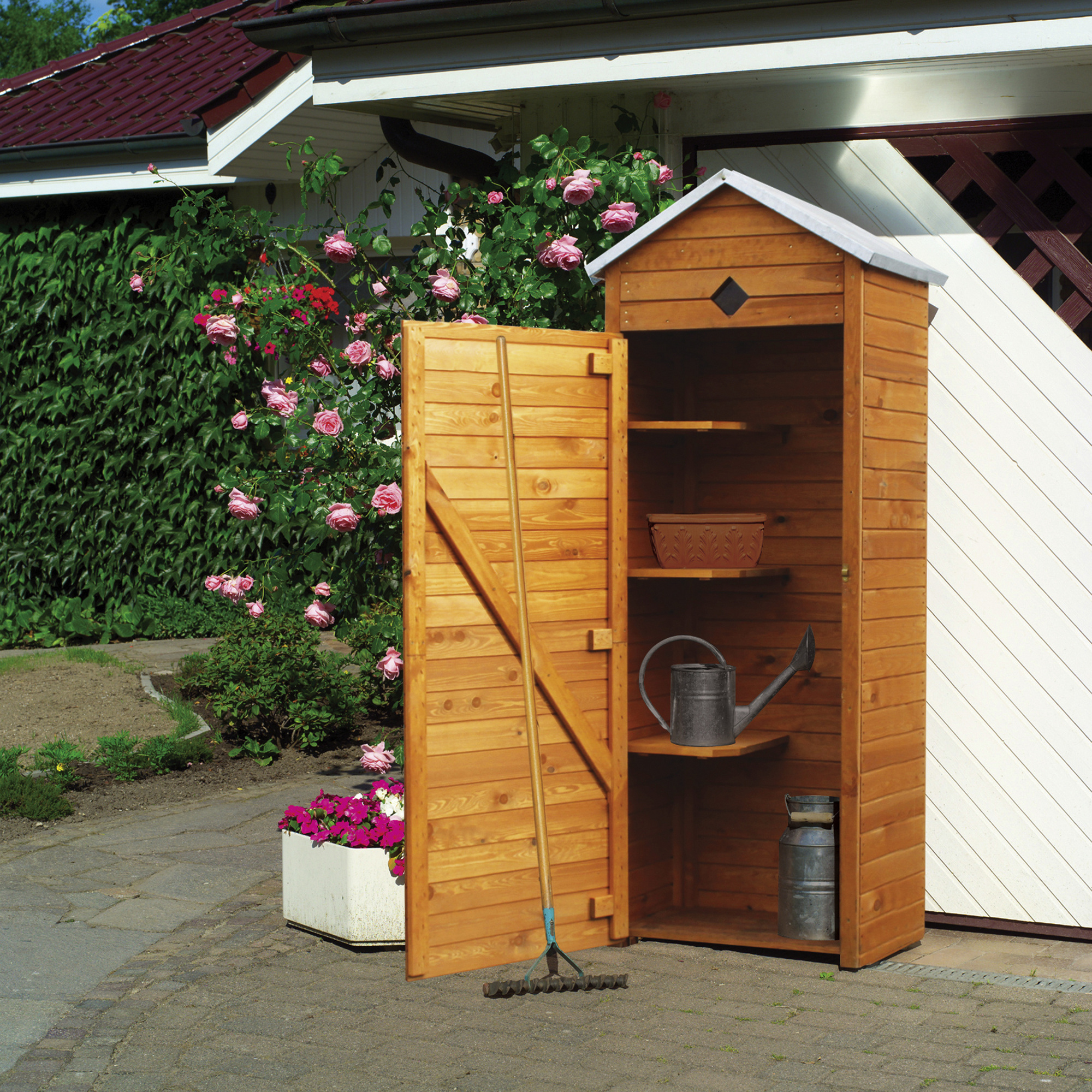 PROMADINO Geräteschrank »Babylon«, BxHxT 78 x 195 x 49,5 cm, braun
