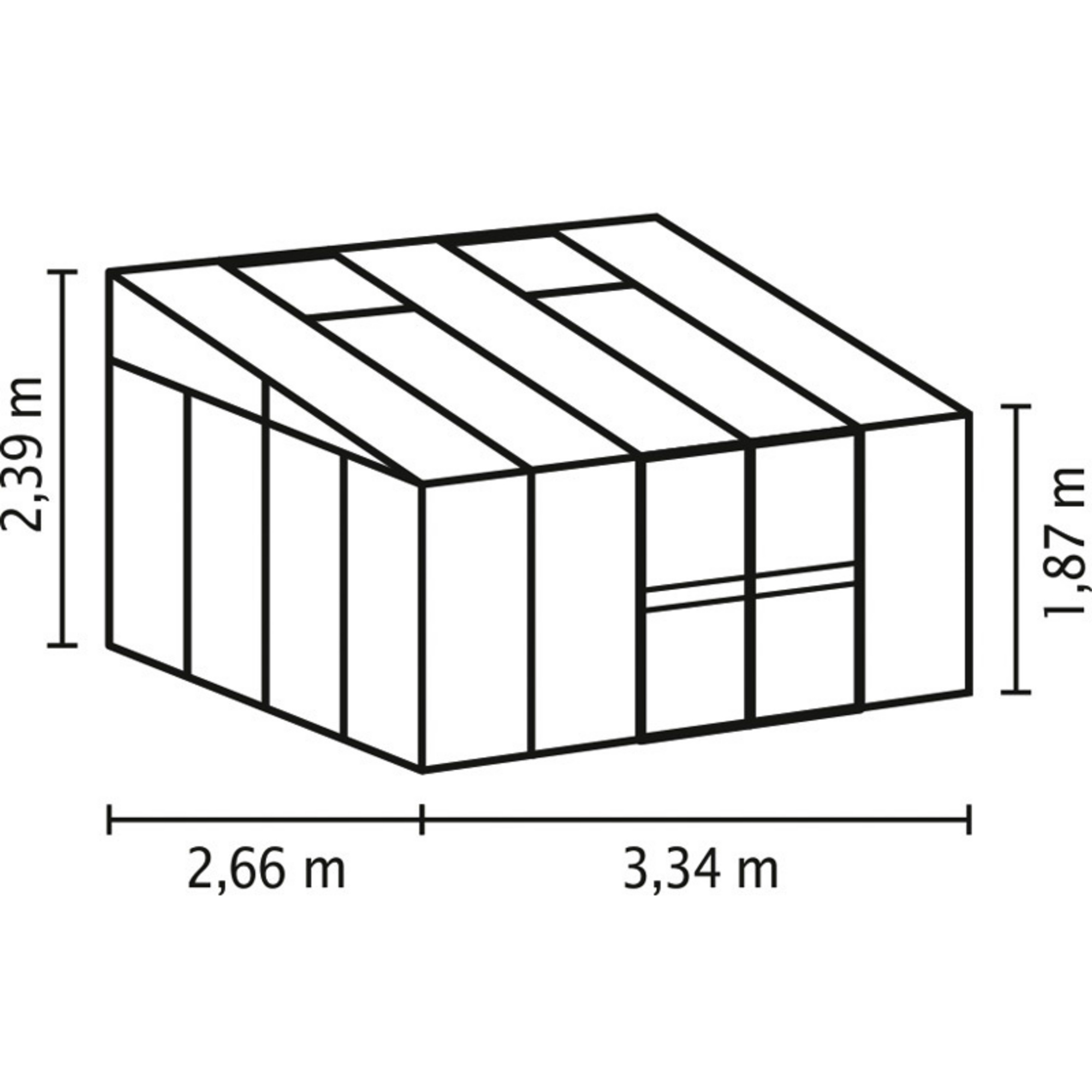 VITAVIA Gewächshaus »Helena«, 8,6 m², Aluminium/Glas, winterfest -  