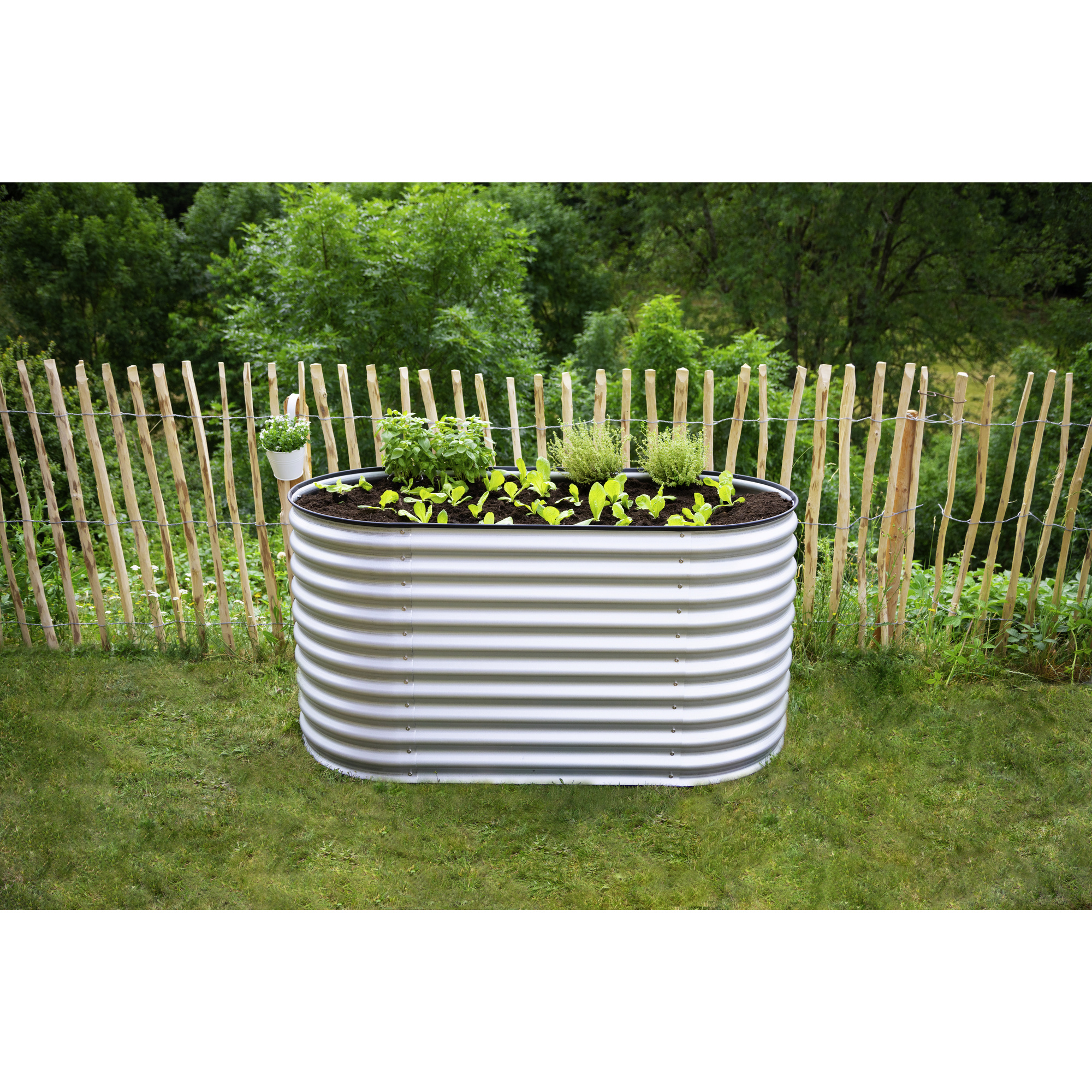 WESTMANN Hochbeet Metall 160x80x82cm - Grau Mit Aussaatkalender