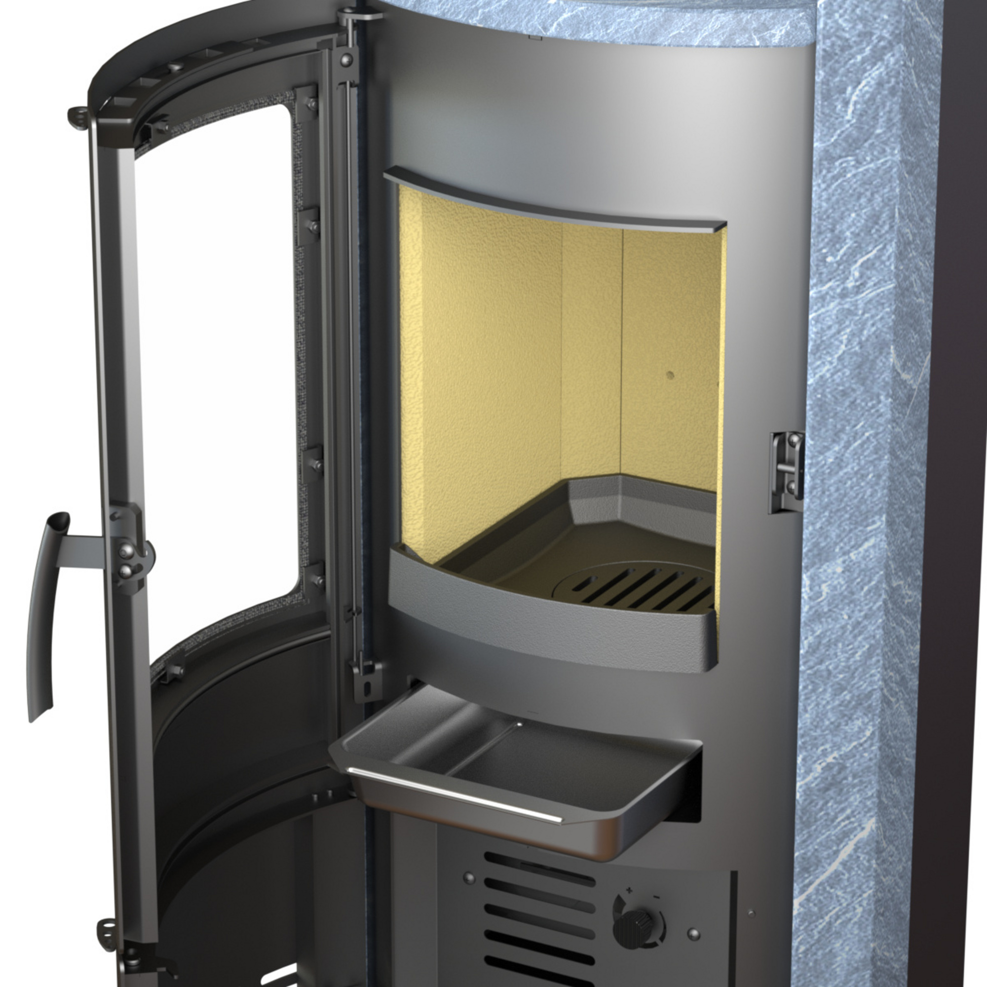 THERMIA Kaminofen »Dortmund«, Naturstein, 7 kW, BxHxT: 55 x 118,2 x 49 ...