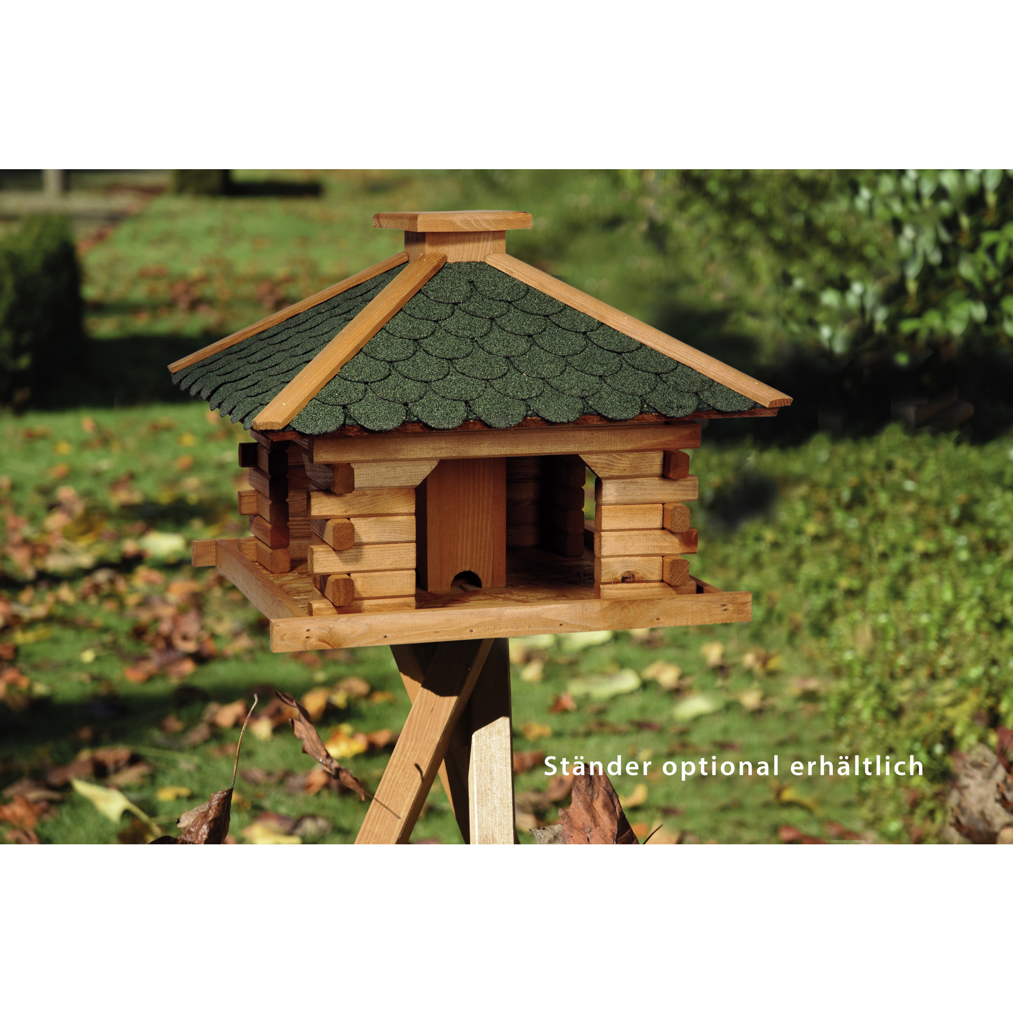 DOBAR Vogelfutterhaus, Birkenholz, grün, für Wildvögel hagebau.de