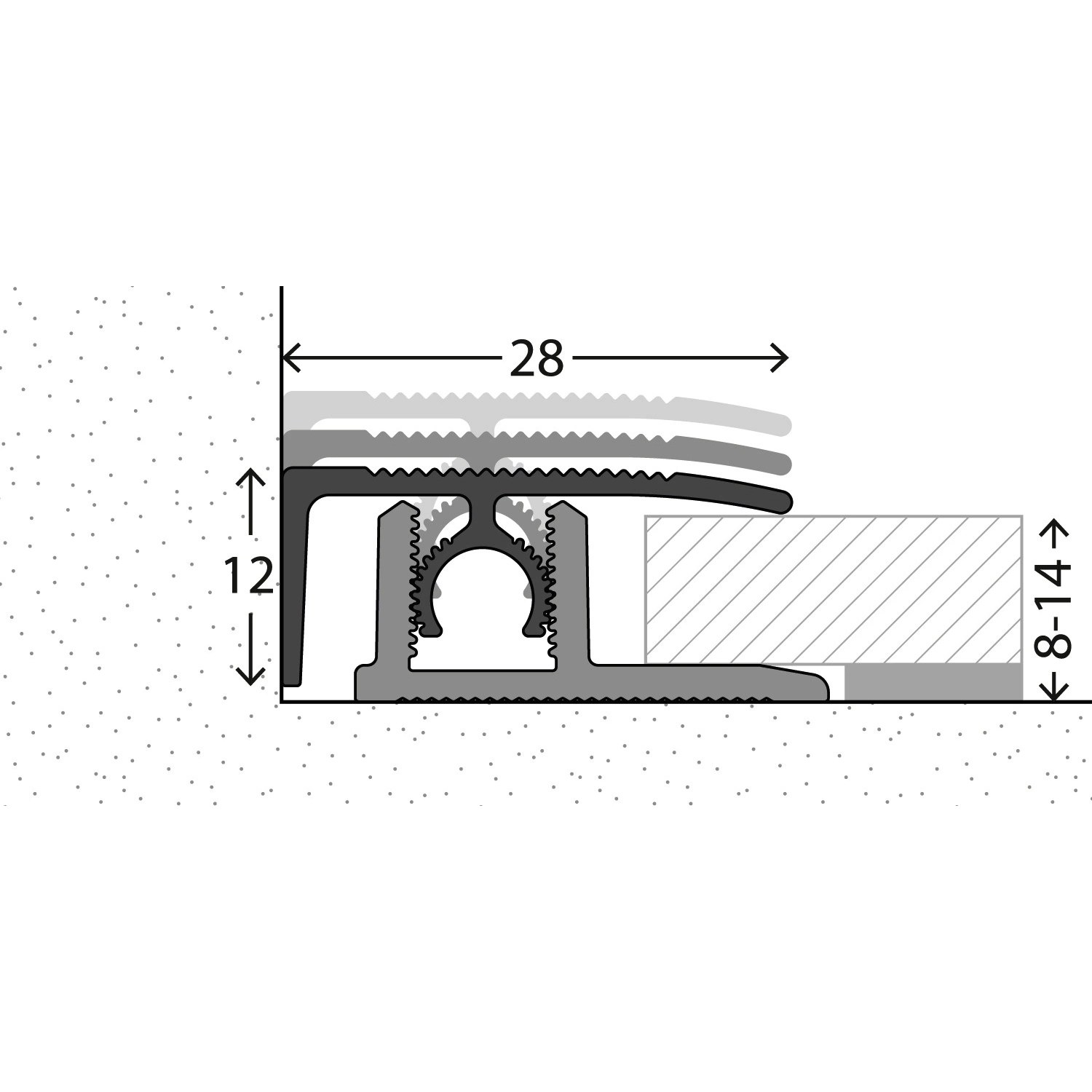 CARL PRINZ Abschlussprofil »PROFI-TEC«, BxH: 28 x 15 mm, verdeckte  Befestigung 