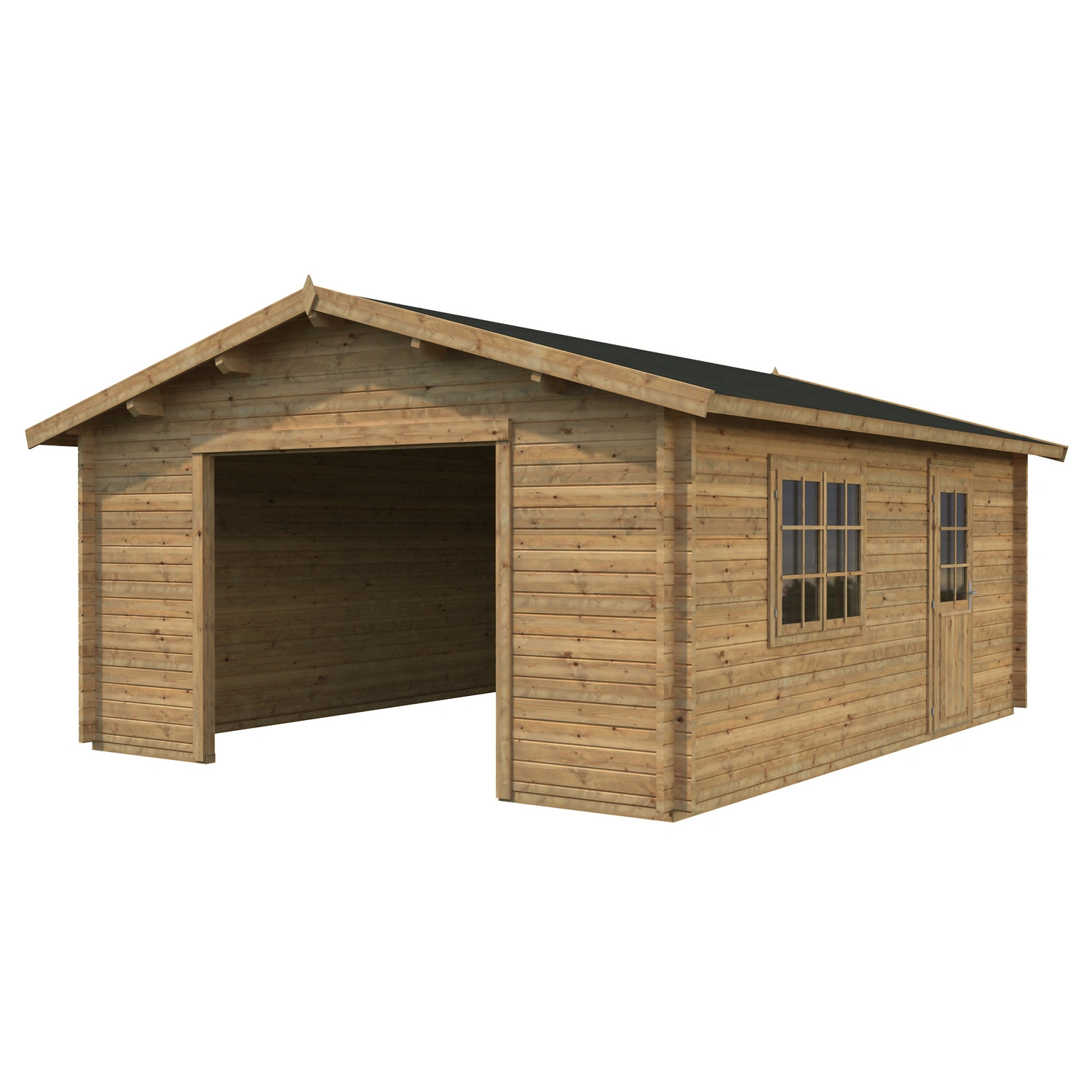 PALMAKO AS Blockbohlen-Garage, BxT: 540 x 540 cm (Außenmaße), Holz