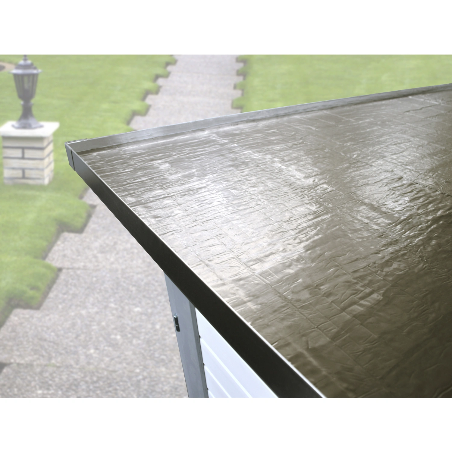 Gartenpirat 2,5 m² Dachpappe selbstklebend grau Bitumenbahn Rolle 5 x 0,5 m  : : Baumarkt