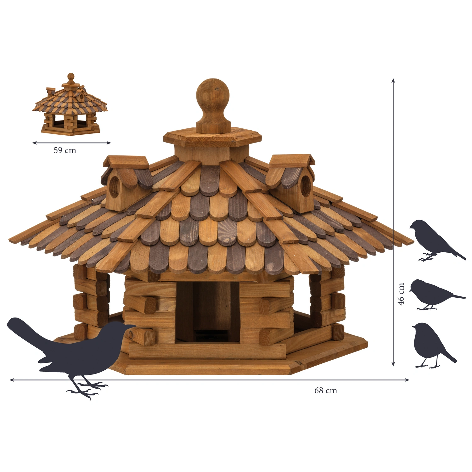  Vogelfutterhaus , Vogelhaus mit Holzschindeln