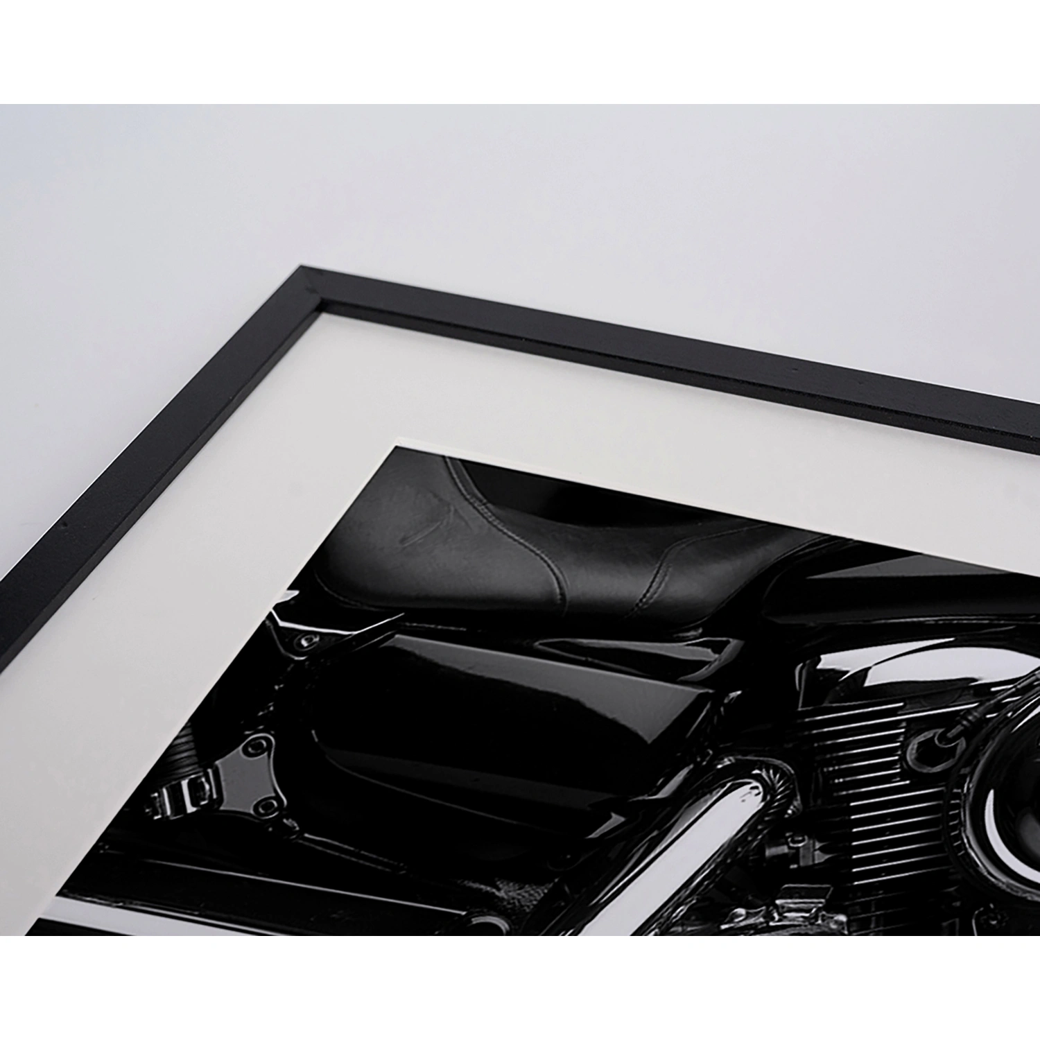 ANY IMAGE Digitaldruck »Motorrad«, Rahmen: Buchenholz, Schwarz
