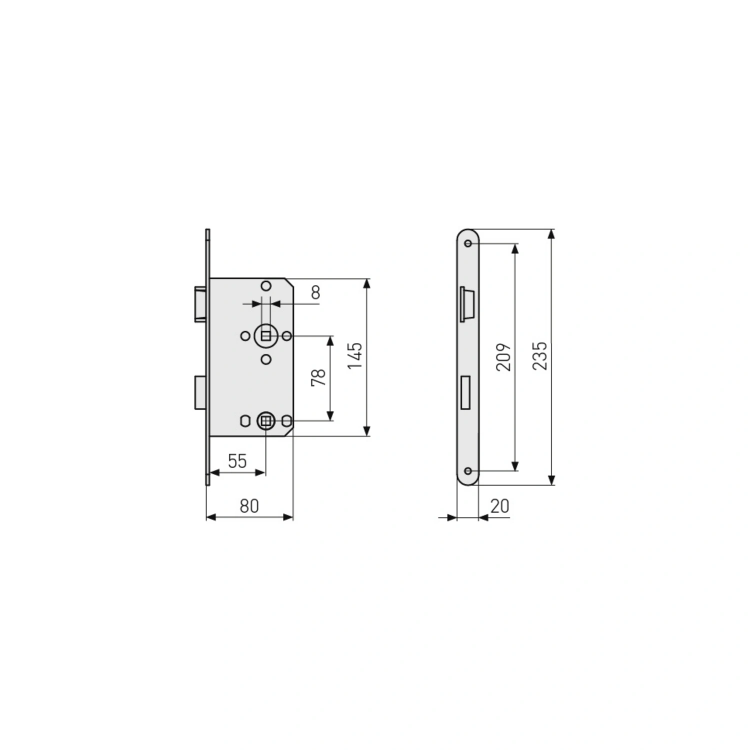 ABUS Tür-Zusatzschloss, BxL: 200 x 100 mm, Metall 