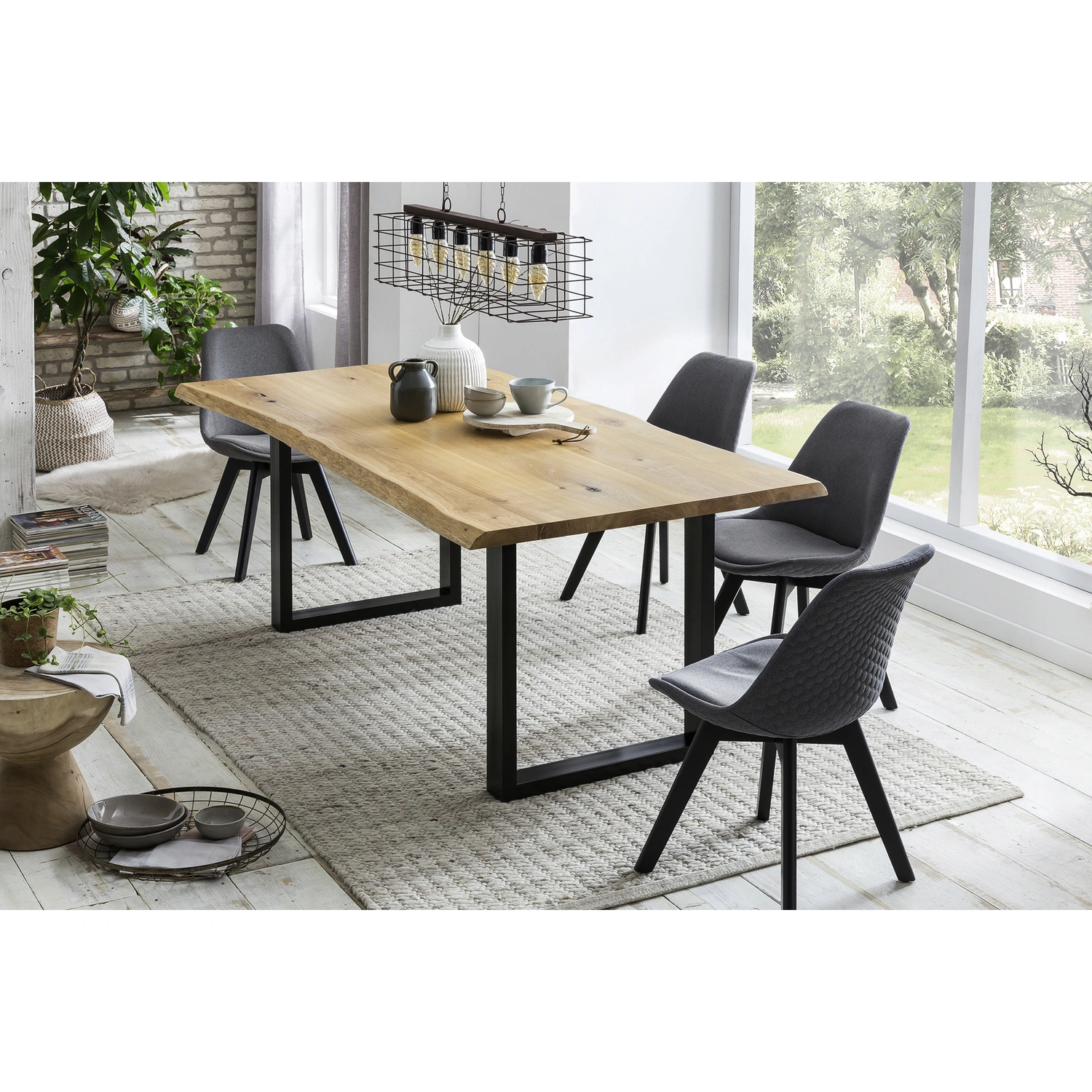SalesFever Esstisch »Tisch«, cm, metall|holz BxT: 100 x 206
