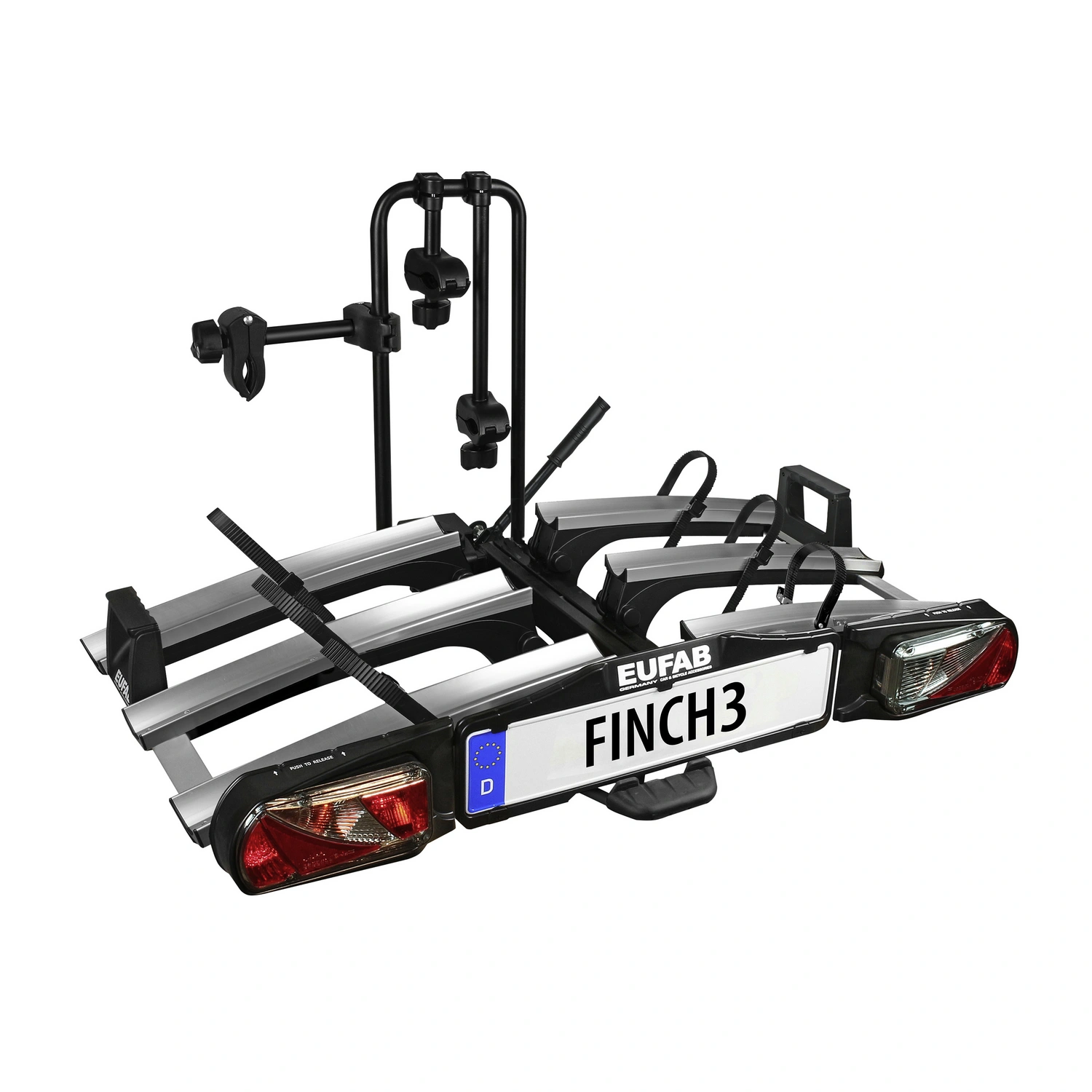EUFAB Fahrradträger »FINCH«, für 3 Fahrräder, Befestigung