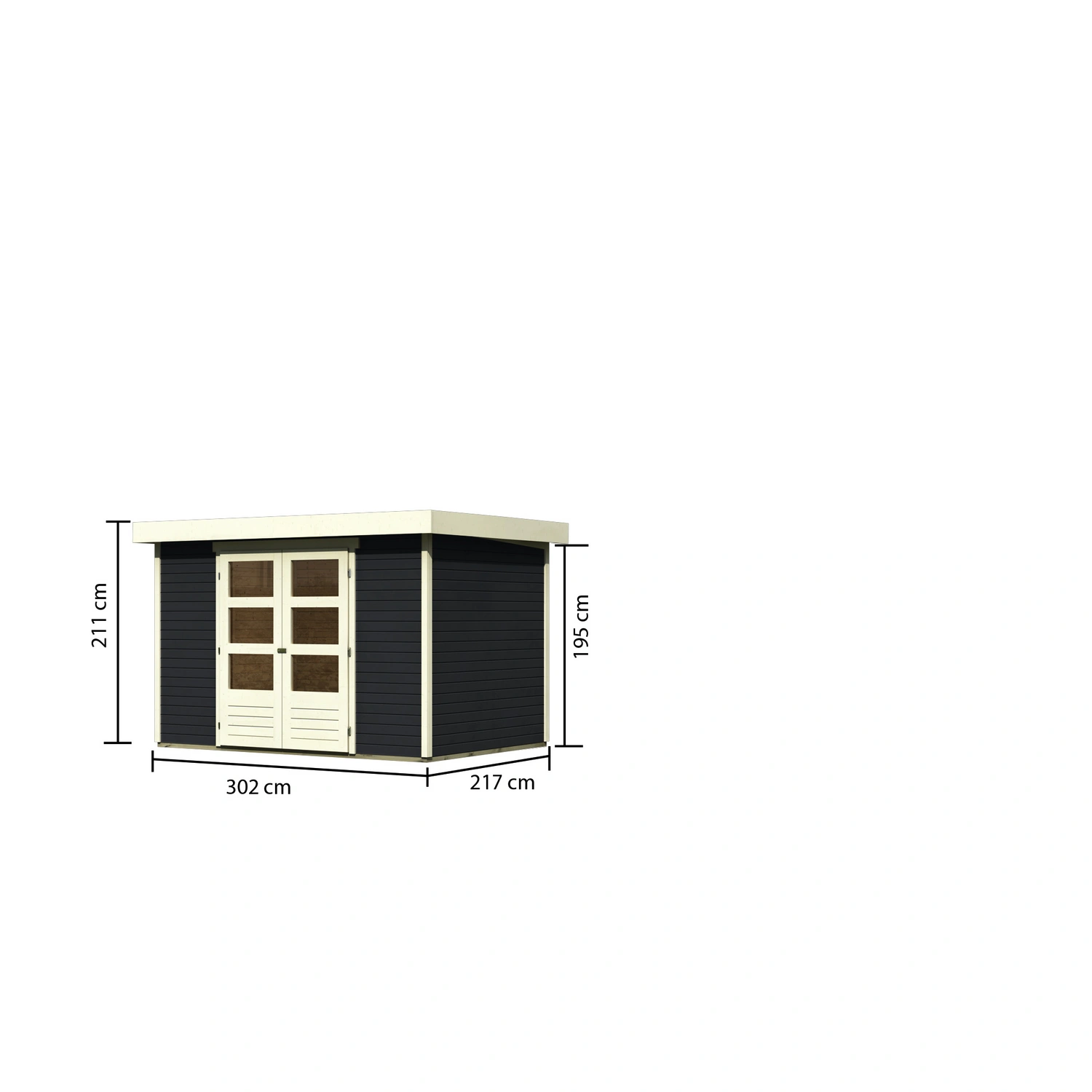 BxT: mm Gartenhaus (Außenmaße), KARIBU 19 »Askola 4«, x cm Wandstärke: 302 217