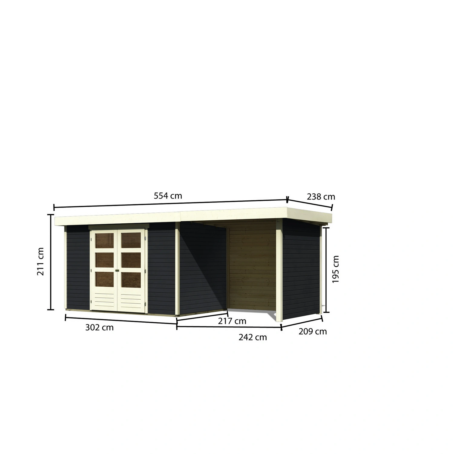 KARIBU Gartenhaus »Askola 4«, BxT: 302 x 217 cm (Außenmaße), Wandstärke: 19  mm
