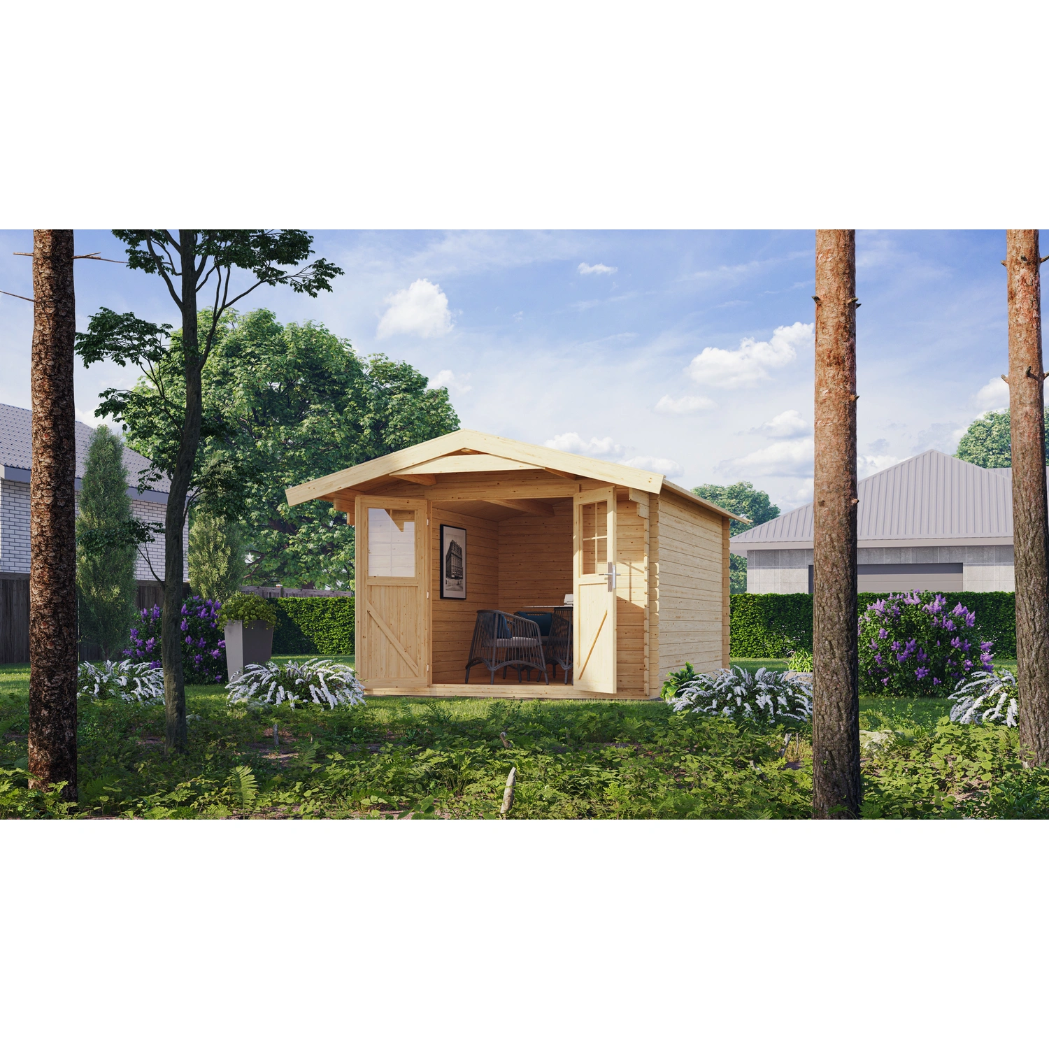 KARIBU Gartenhaus »Rentrup 8«, BxT: 297 x 387 cm (Außenmaße), Wandstärke:  28 mm