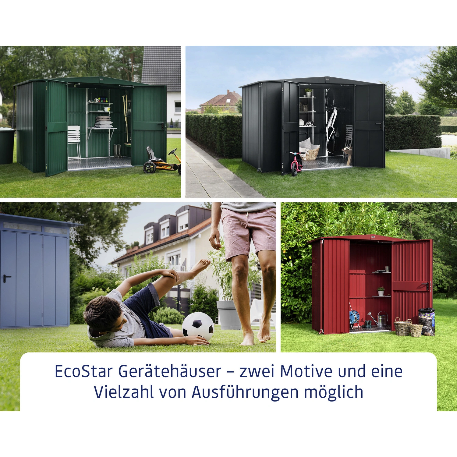 238 cm, Ecostar x Metall, Doppeltür BxT: 238 Gerätehaus »Elegant-S«,