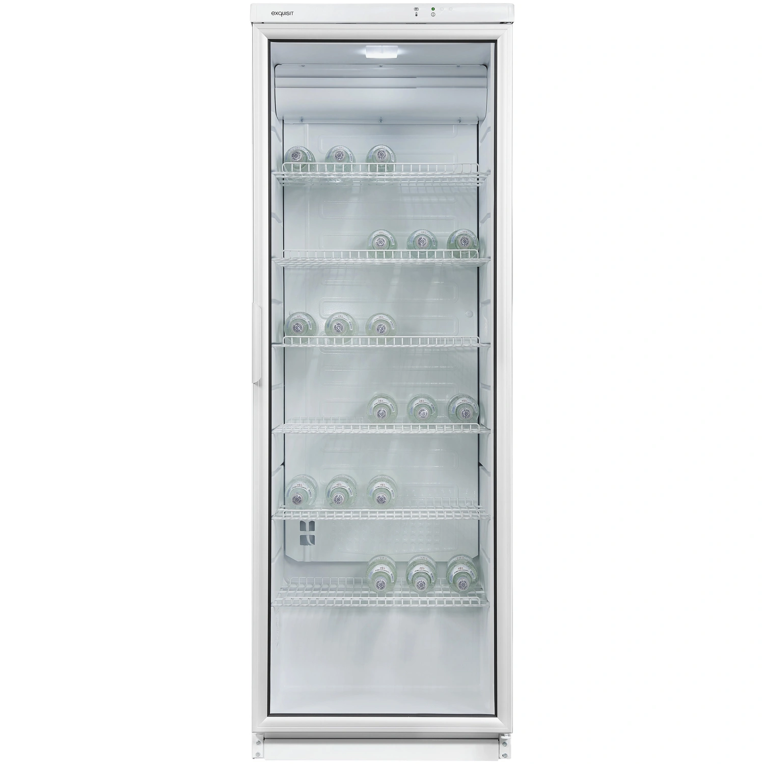 Exquisit Glastürkühlschrank, BxHxL: 60 x 173 x 60 cm, 320 l, weiß 