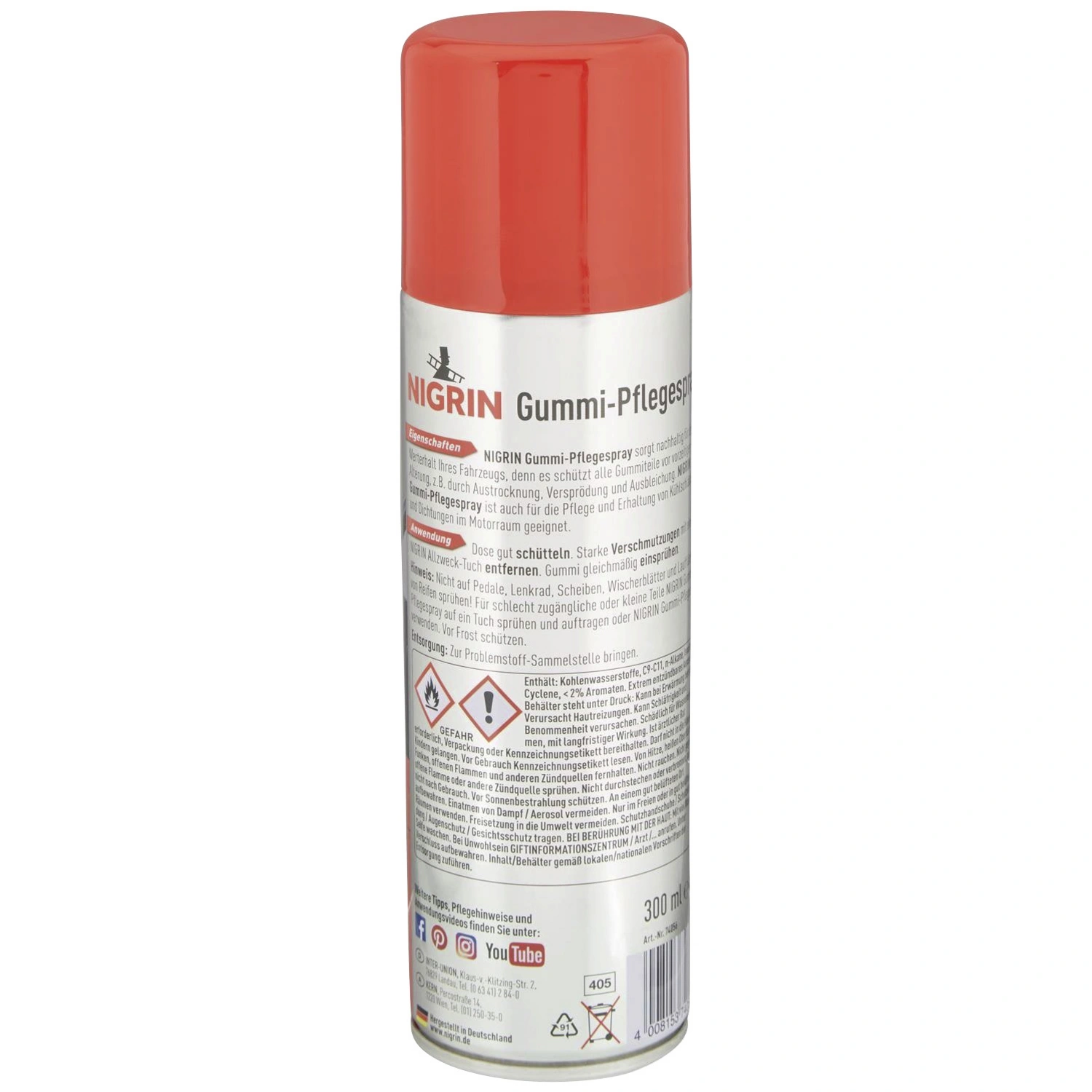 2 x Nigrin Gummi- Pflege- Spray Gummipflegespray Türdichtung 300 ml