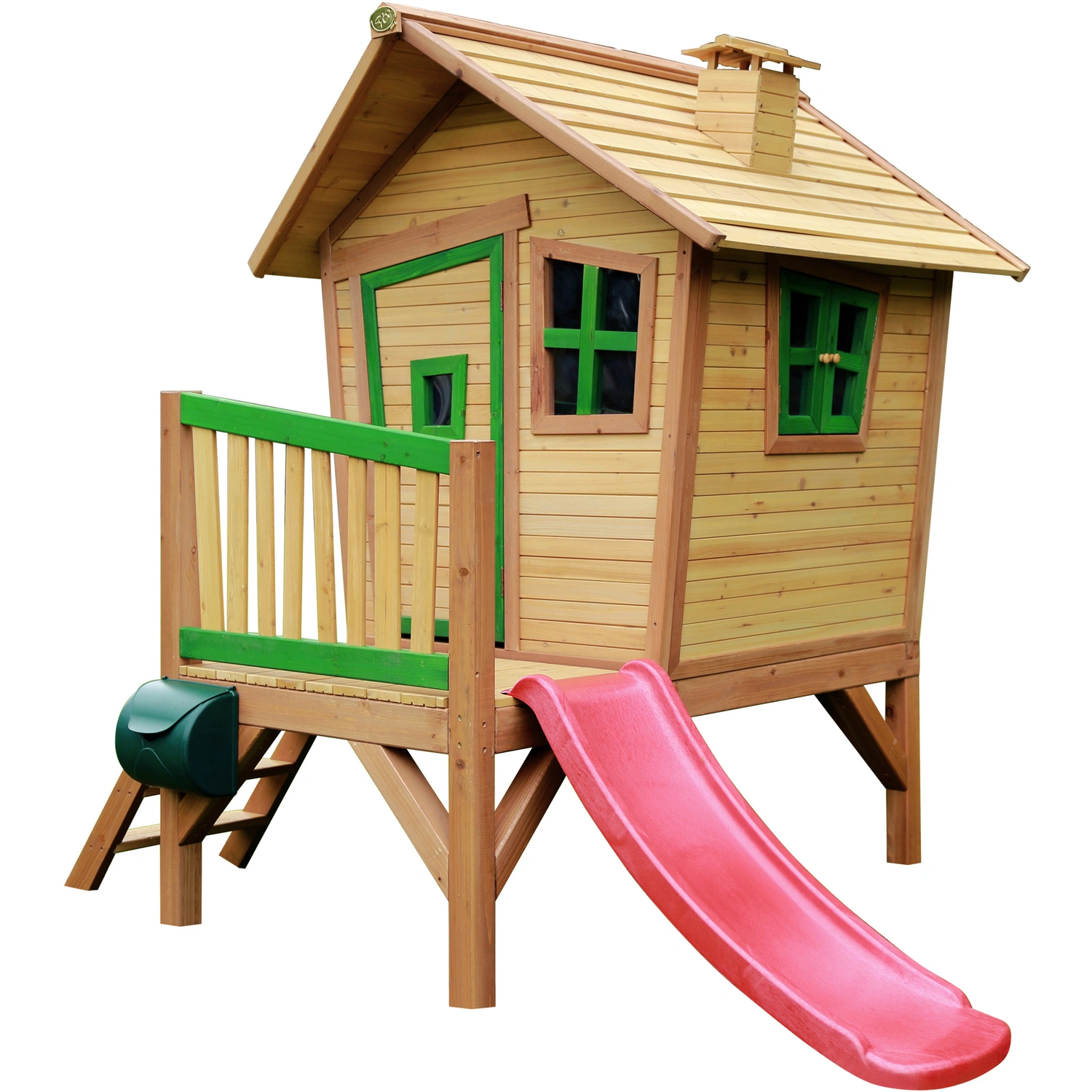 AXI Kinderspielhaus Robin BxHxT 264 x 203 x 177 cm Holz braun grün rot hagebau de