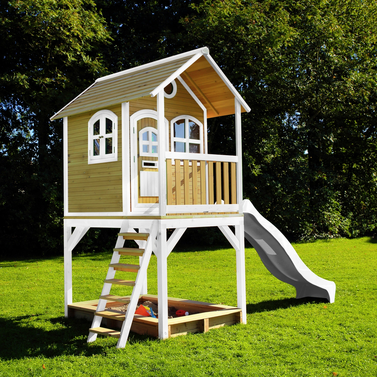 AXI Kinderspielhaus Sarah BxHxT 370 x 291 x 191 cm Holz braun weiß hagebau de