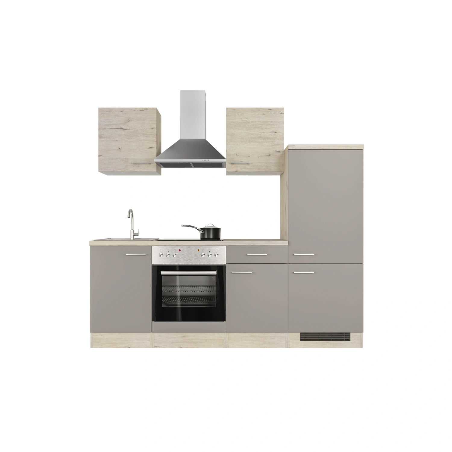 Flex-Well Küchenzeile, mit E-Geräten, Pressure Gesamtbreite: mit cm, High Laminate Arbeitsplatte 220 (HPL)