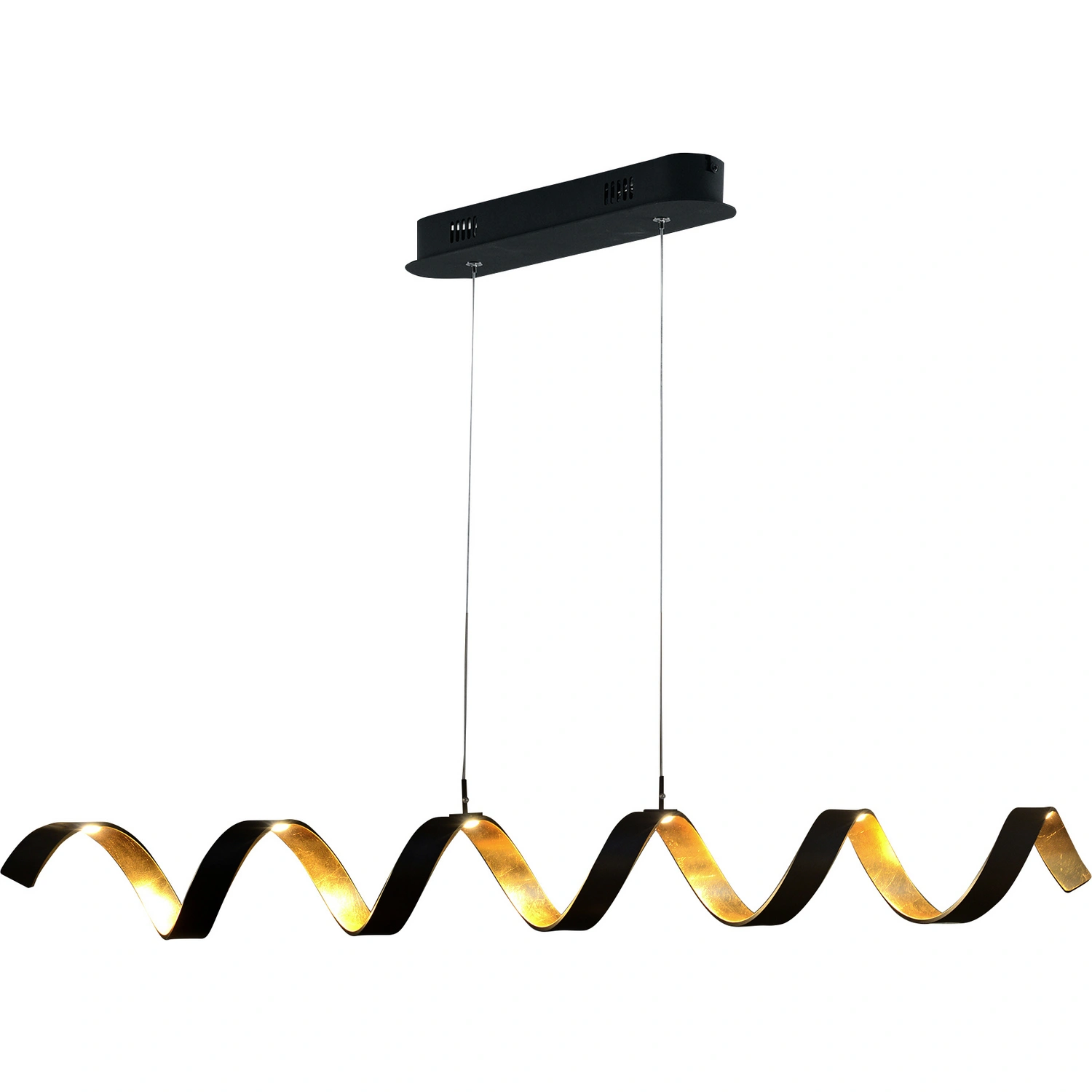 LUCE Design LED-Pendelleuchte »Helix«, schwarz/goldfarben, inkl.  Leuchtmittel, Breite: 125 cm