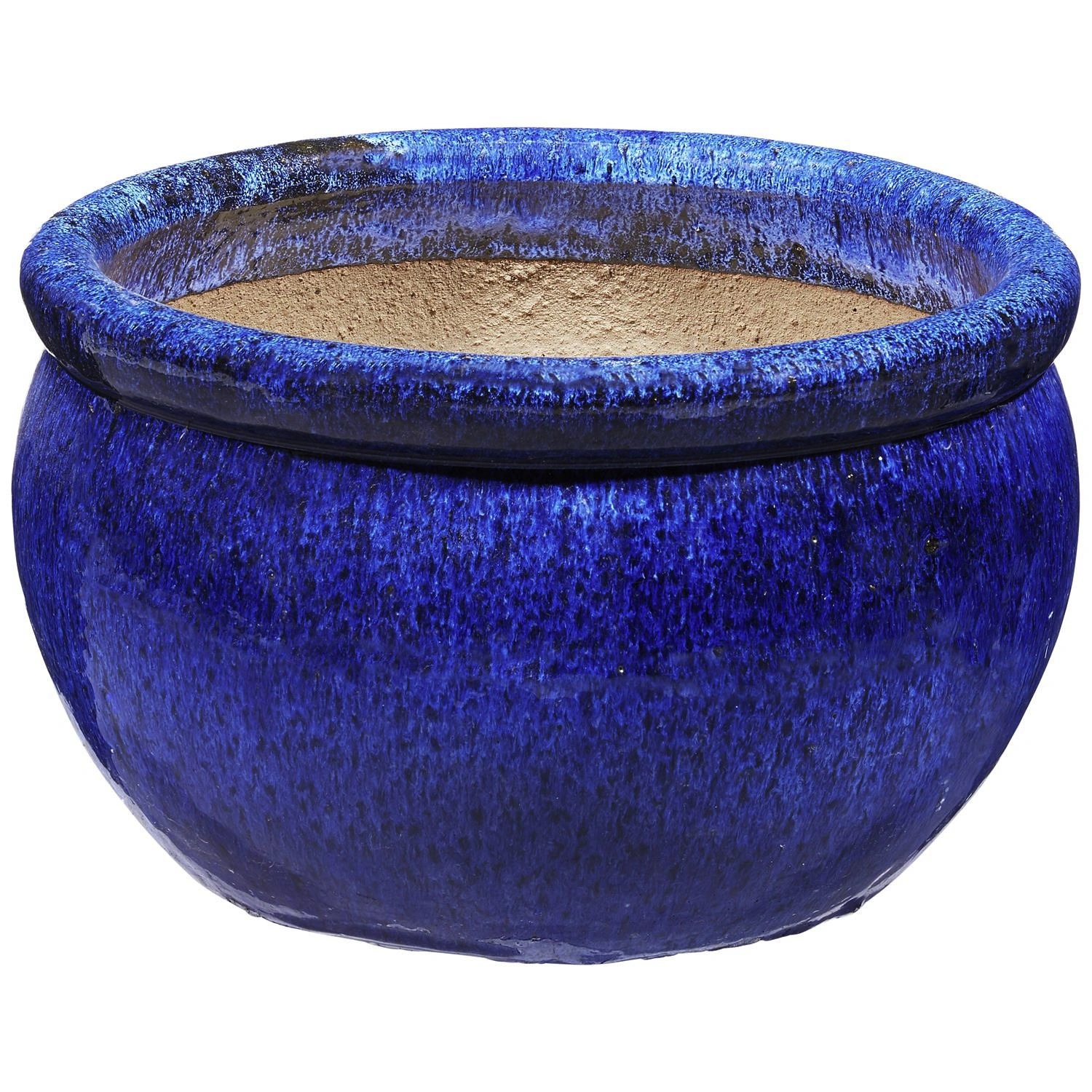 blau, 28 Pflanzkübel Höhe: »Rondo«, SILEX cm, Keramik