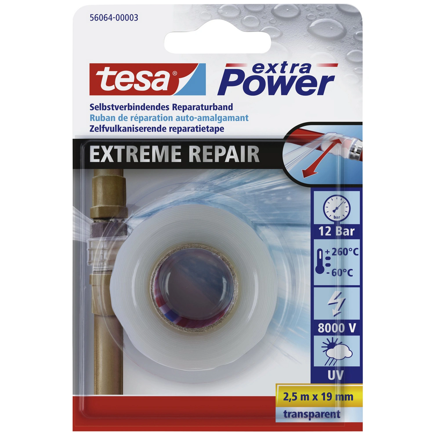 TESA Reparaturband, transparent, BxL: 14 x 9.5cm 