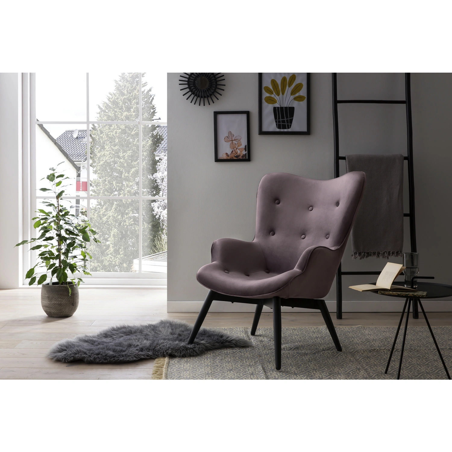 SalesFever Sessel, Höhe: 92 cm, rose/schwarz