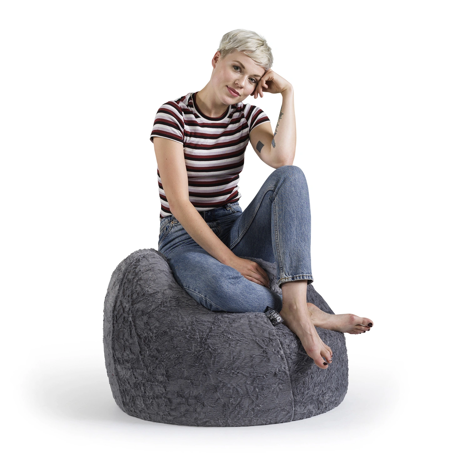 Sitting Point Sitzsack »BeanBag FLUFFY XL«, grau, BxH: 70 x 110 cm