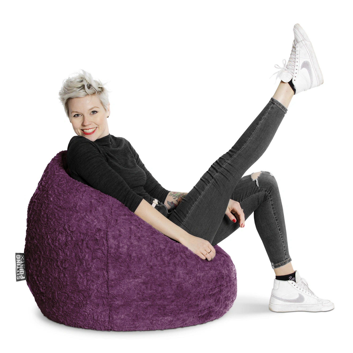 Sitting Point Sitzsack »BeanBag FLUFFY XL«, lila, BxH: 70 x 110 cm