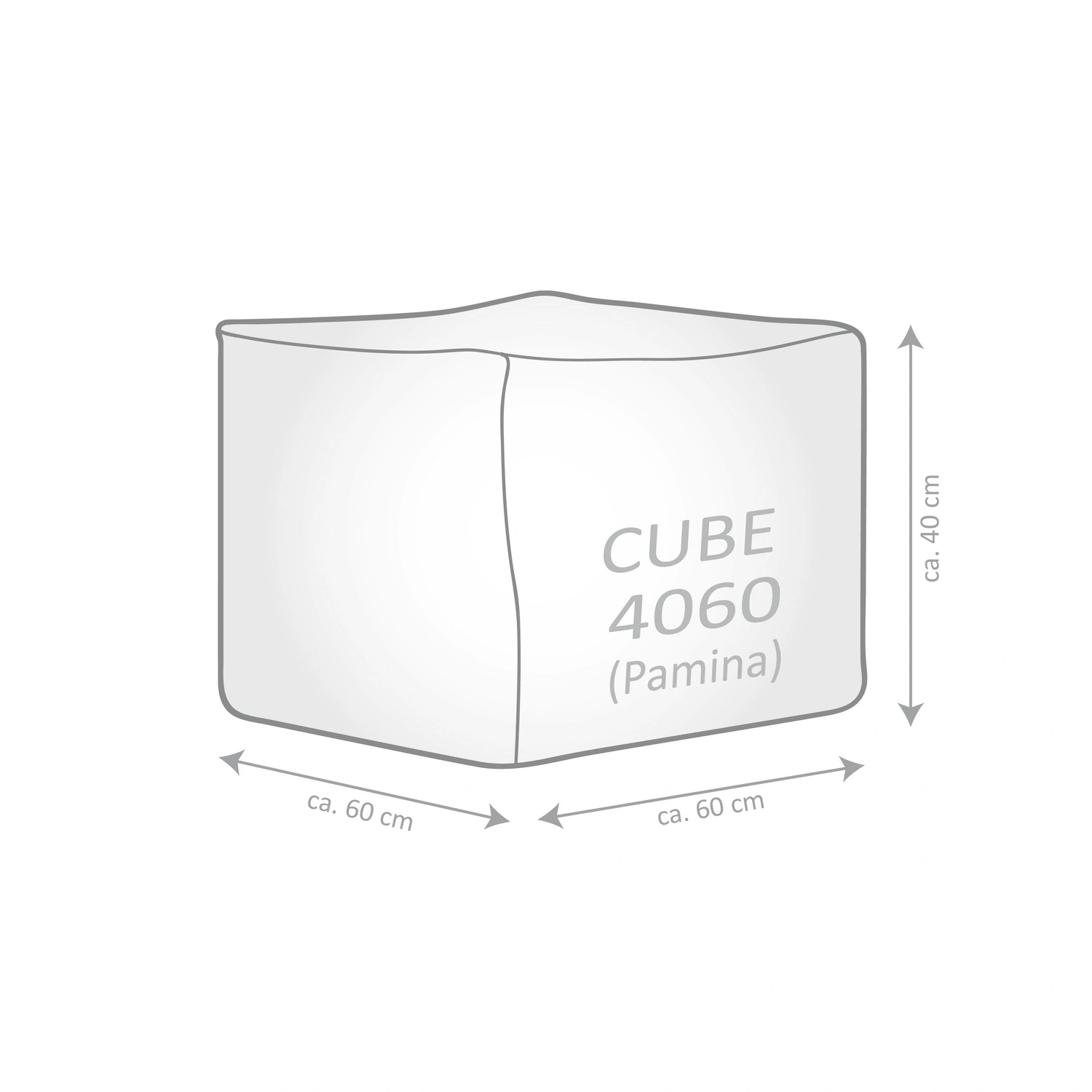Point 60 60 PAMINA«, x Sitzsack »Cube x BxHxT: cm 40 Sitting beige,