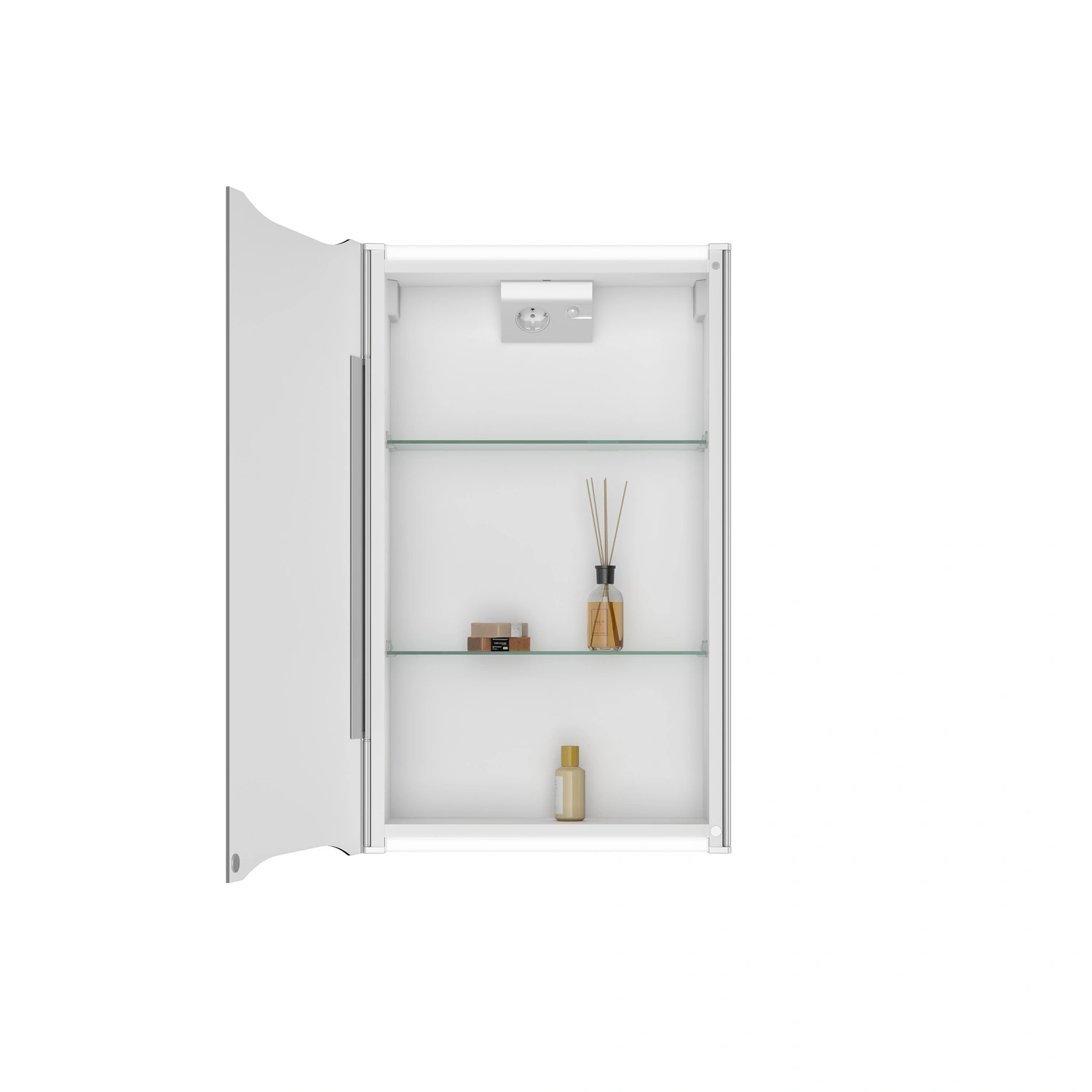 JOKEY Spiegelschrank, BxHxT: 44,6 x 73,5 x 16,8 cm, transparent/weiß | Spiegelschränke
