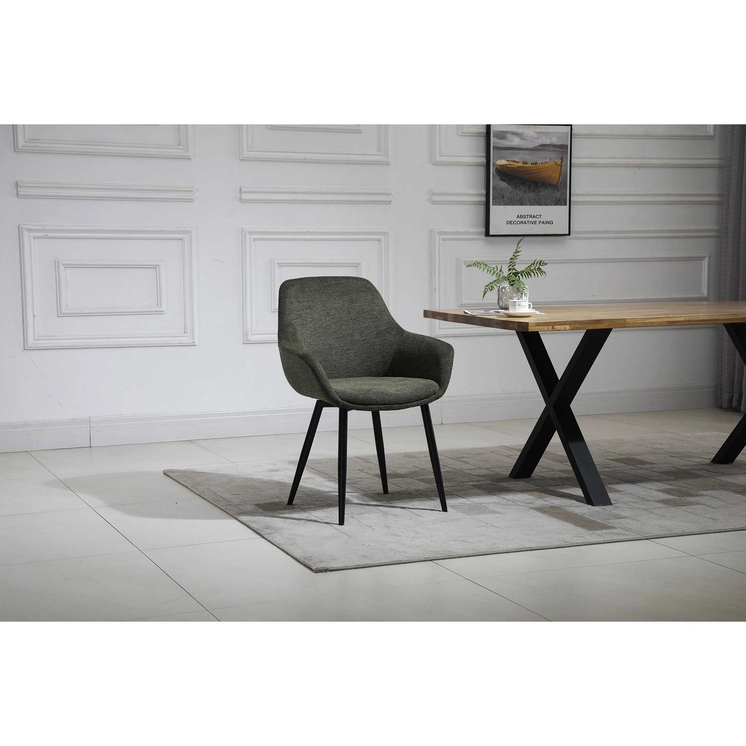 Stuhl, Höhe: 2 stk grün/schwarz, SalesFever 86 cm,