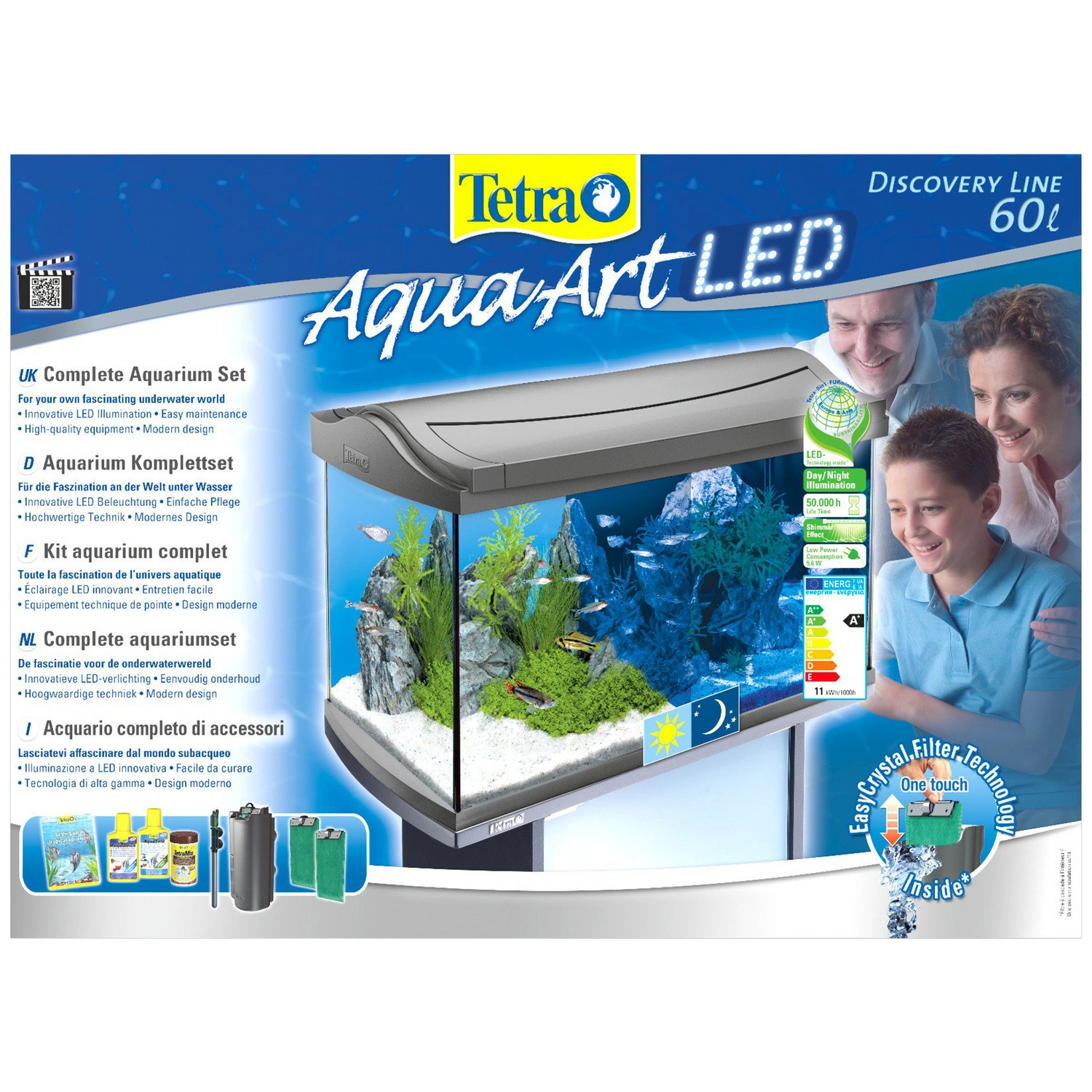 TETRA Tetra 60L Anthrazit Aquarium Komplett-Set LED AquaArt