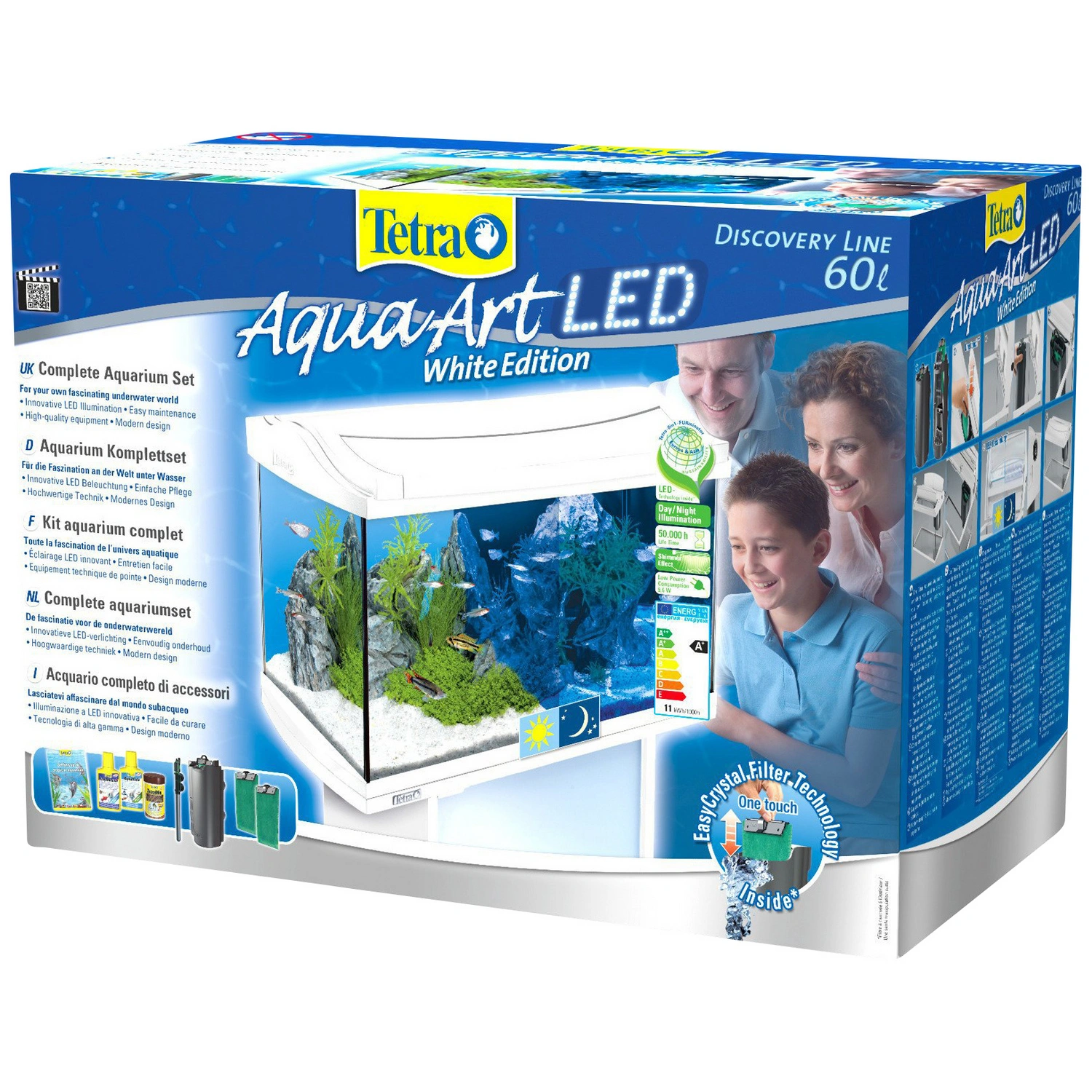 60L TETRA LED AquaArt Aquarium Weiß Tetra Komplett-Set