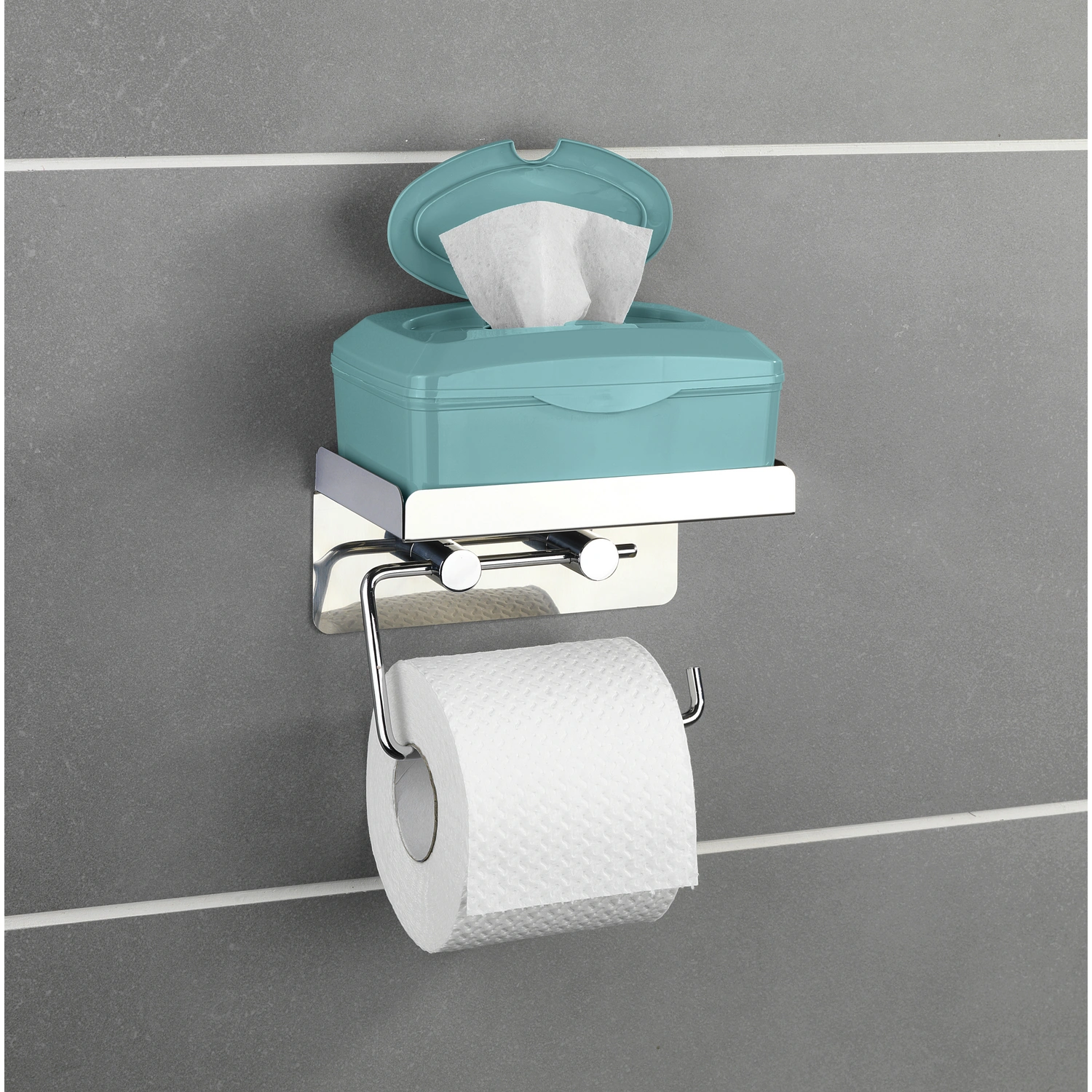 WENKO Toilettenpapierhalter »2 in 1«, Edelstahl, Edelstahlfarben
