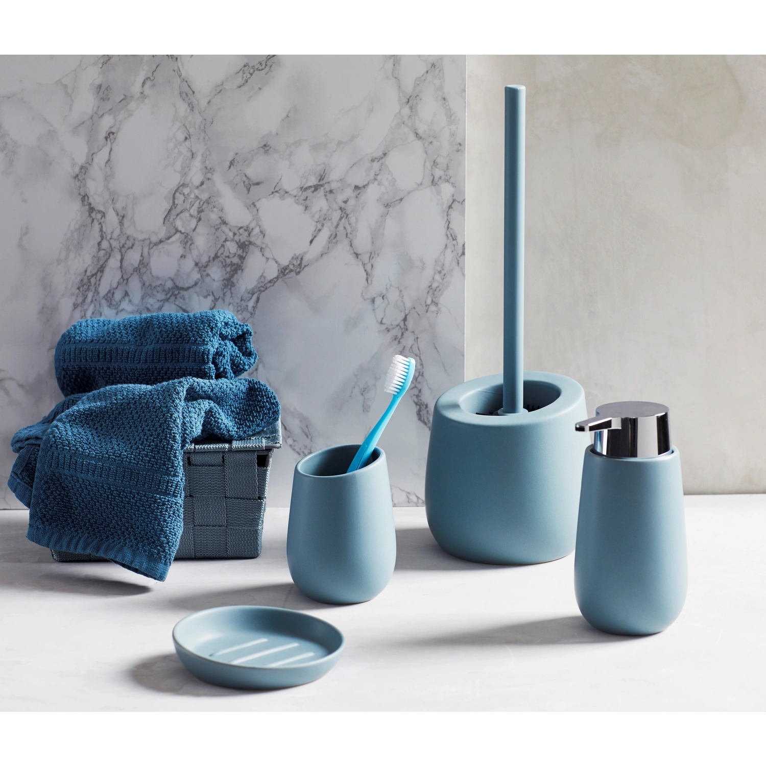 WENKO WC-Garnitur »Badi«, Keramik, blau