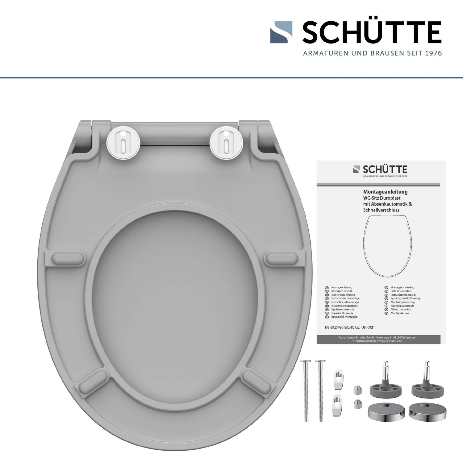 SCHÜTTE WC-Sitz »Slim Grey«, Duroplast, oval, mit Softclose-Funktion 