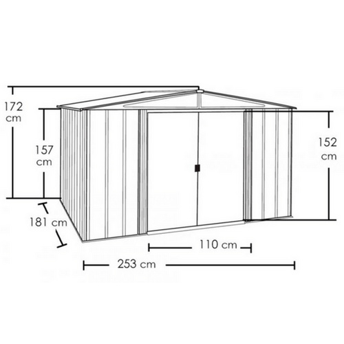 Spacemaker Gerätehaus, Metall, BxHxT: 2...