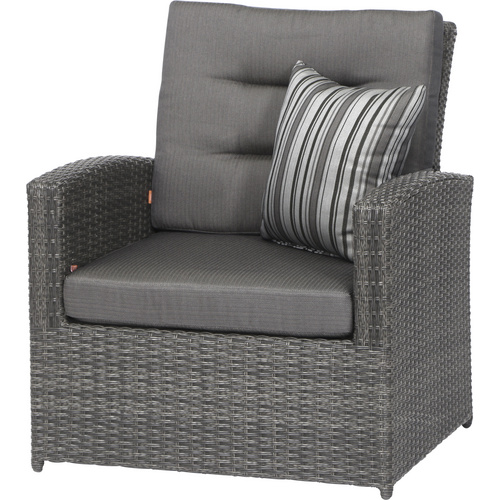 SIENA GARDEN Loungesessel Porto, Alu/Polyrattan, verstellbar, inkl. Auflagen