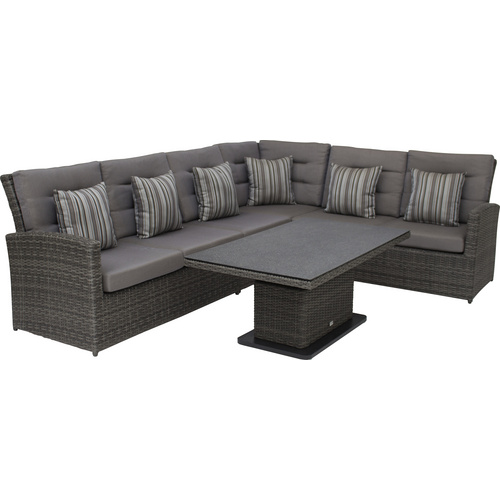 Siena Garden Siena Gartenmöbel-Set Lounge-Gruppe Porto Polyrattan Anthrazit 5-tlg.