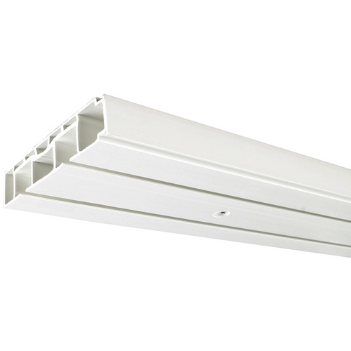 LIEDECO Vorhangschiene, Länge: 1200 mm, 2-läufig, Kunststoff - weiss